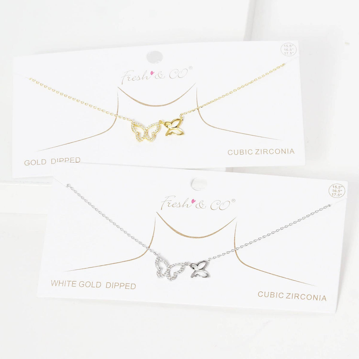 Gold Plated Couple Butterfly Necklace