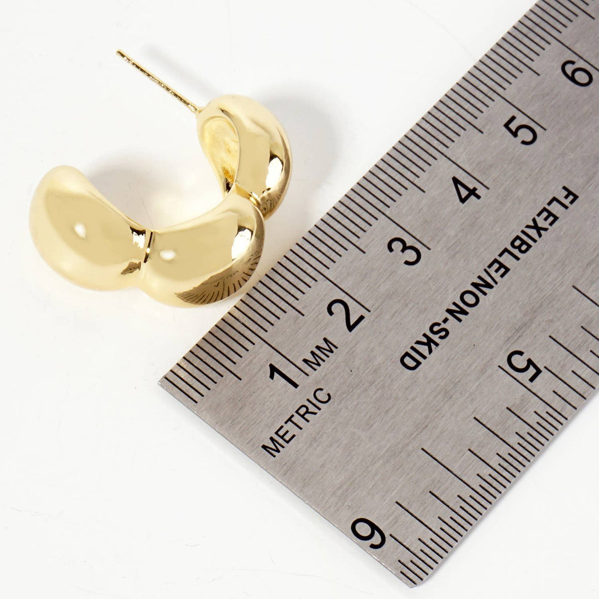 Botanical-Theme Polished Brass Flower Inspired Hoop Earrings