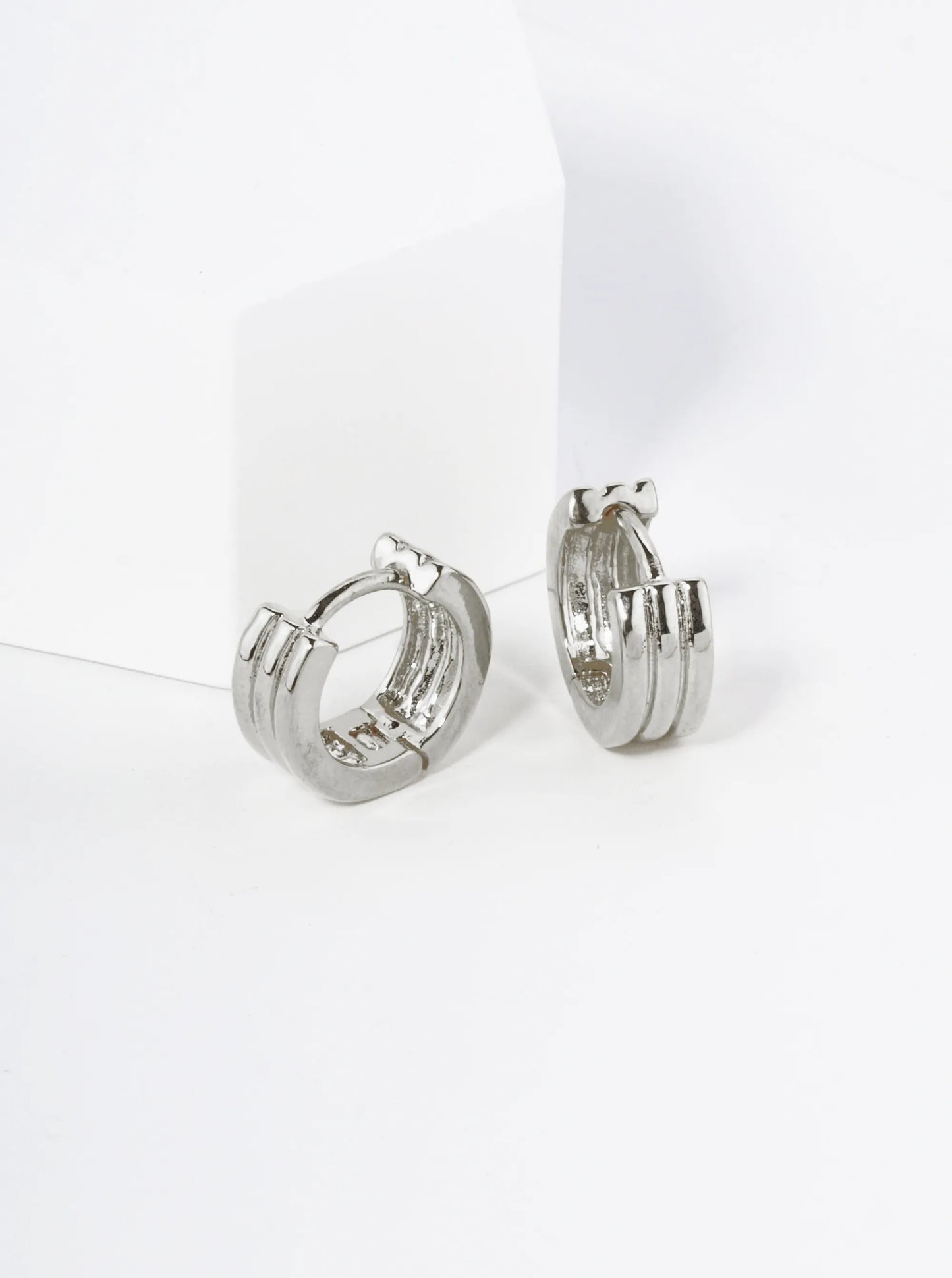 18K Gold Dipped 10mm Textured Huggie Hoop Earrings