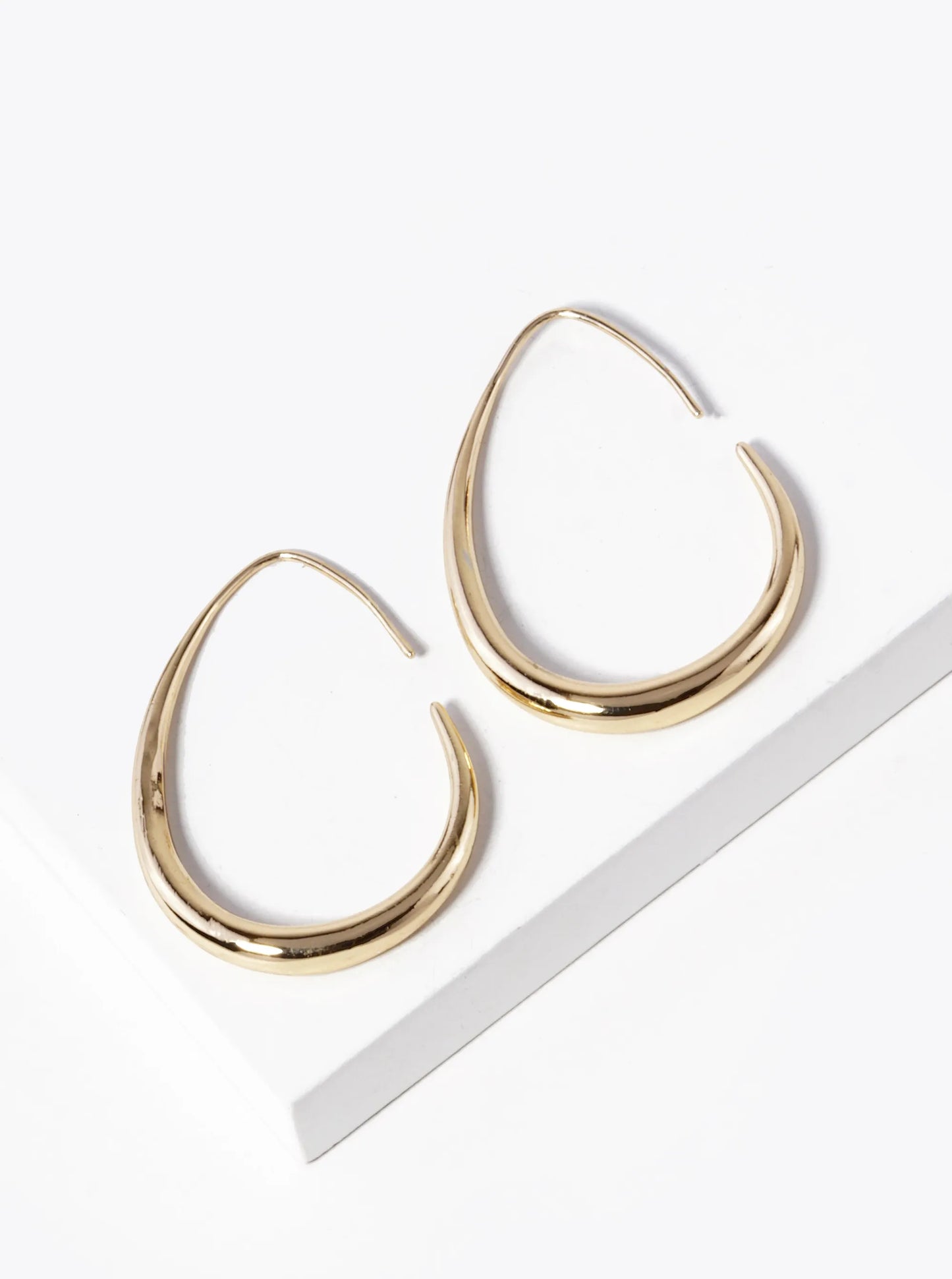 18K Gold Dipped 35mm Teardrop Hoop Earrings