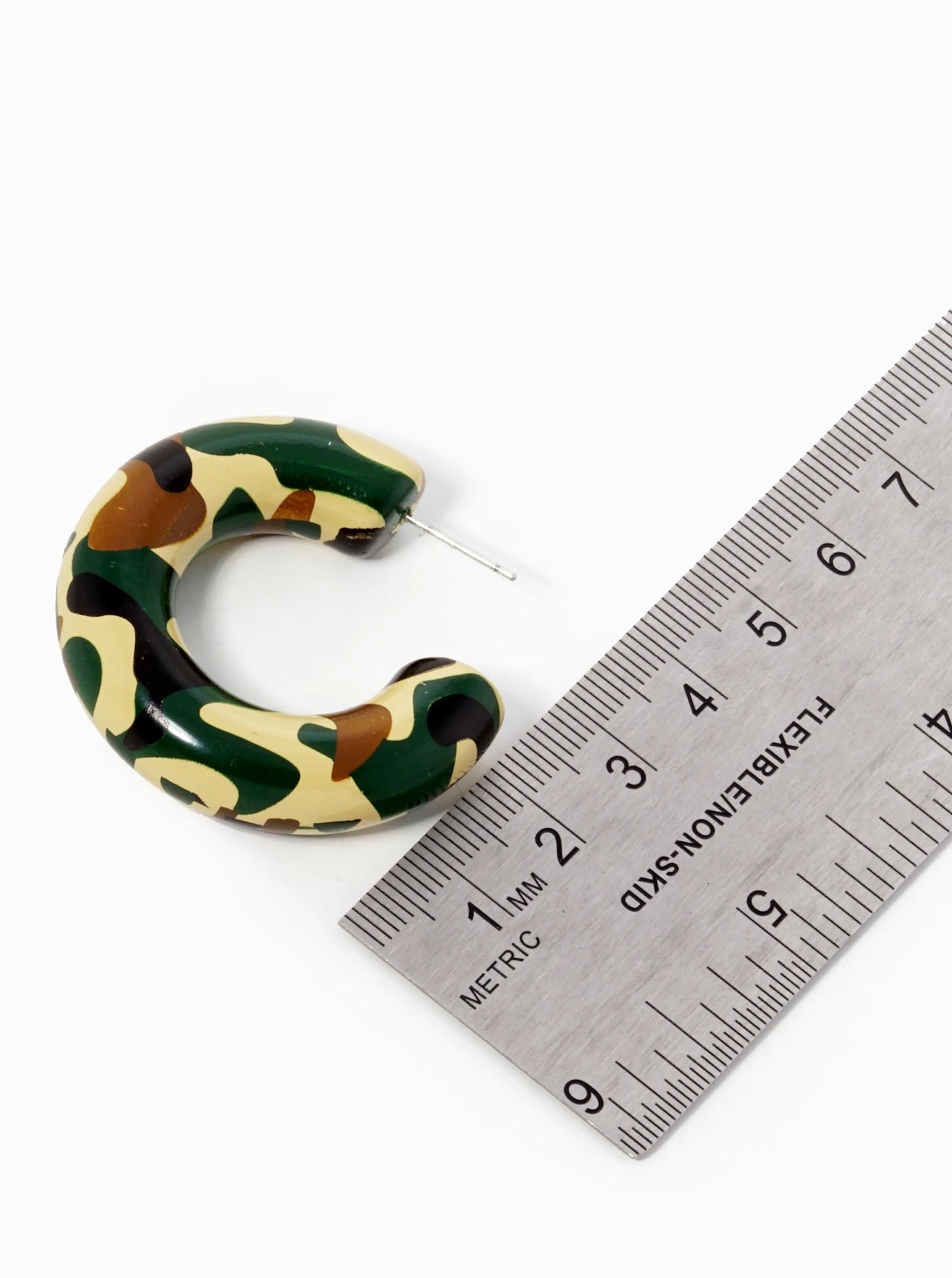 18K Gold Dipped 40mm Hollow Camouflage Hoop Earrings