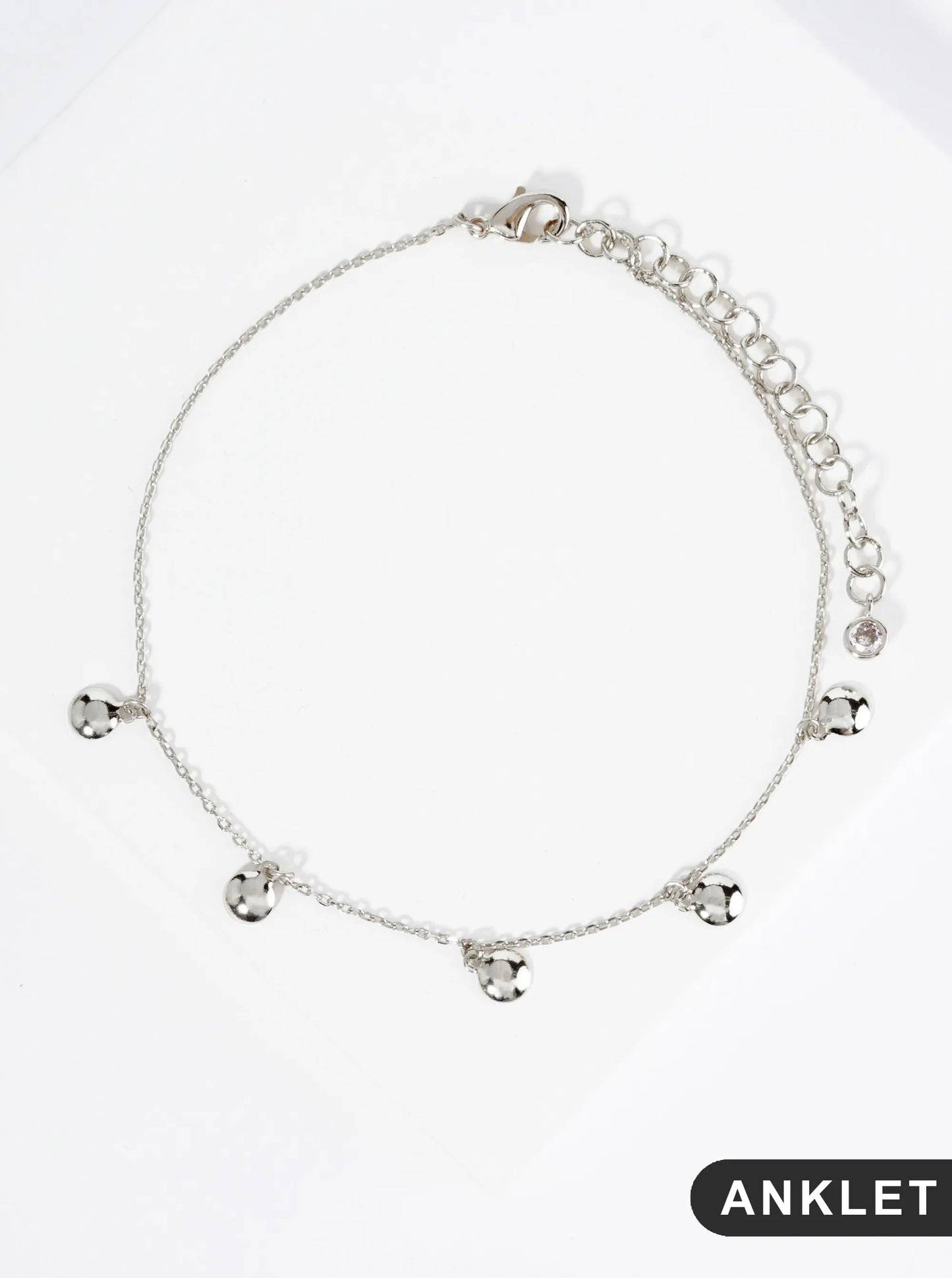 18K Gold Dipped 5mm Circle Charms Brass Chain Anklet