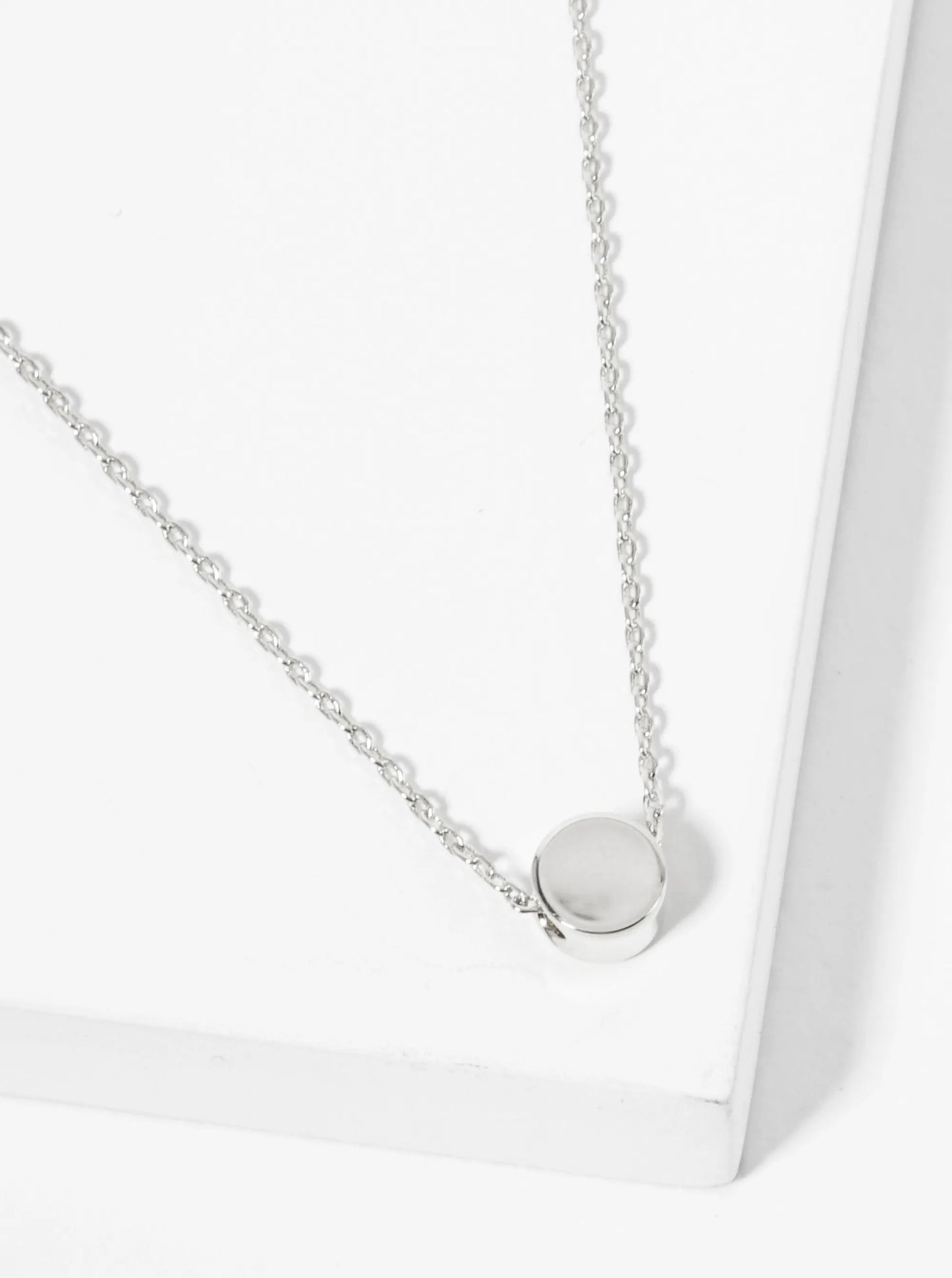 18K Gold Dipped 5mm Round Pendant Minimalist Necklace