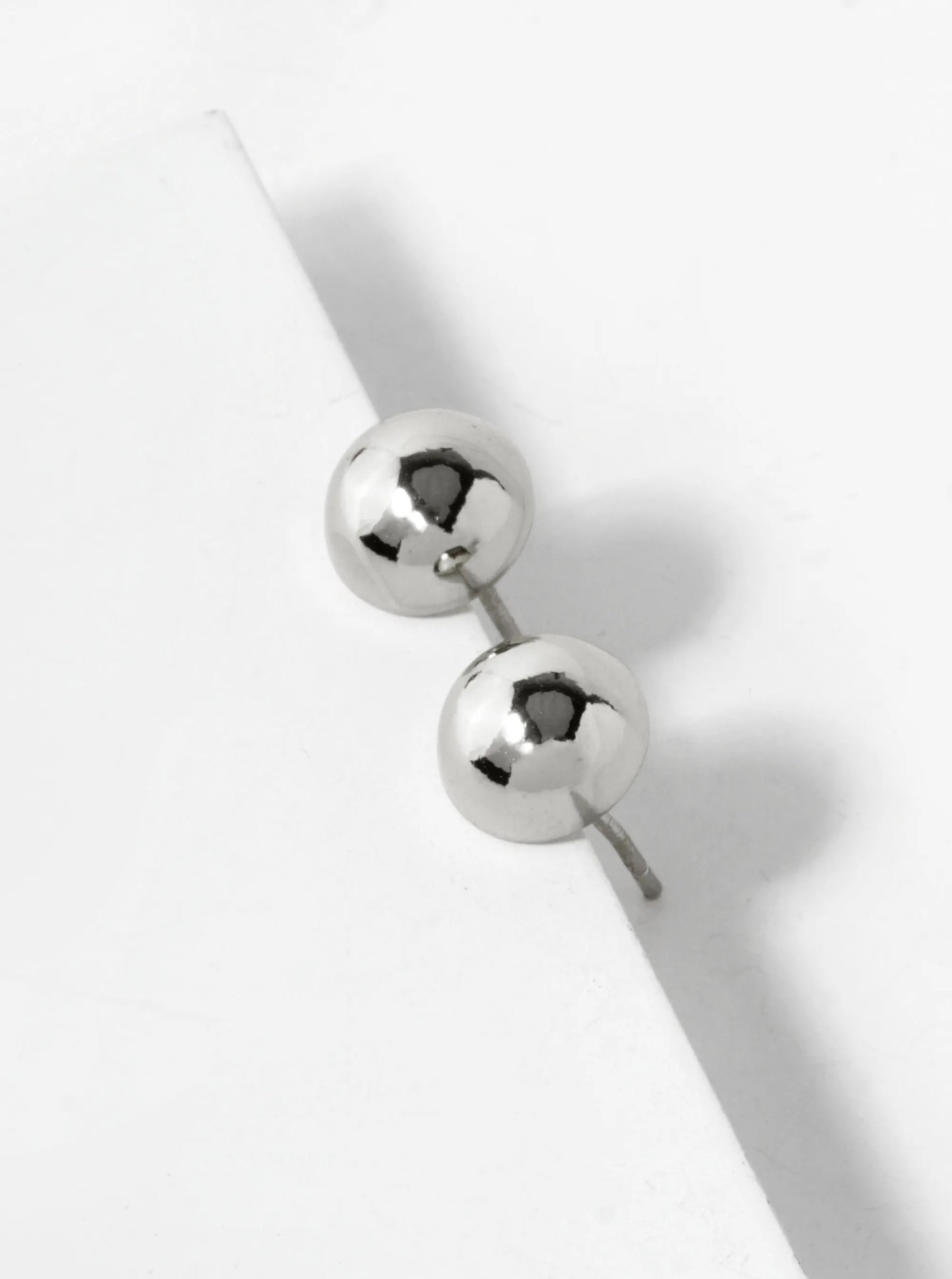 18K Gold Dipped 7mm Brass Half Ball Sterling Silver Post Stud Earrings