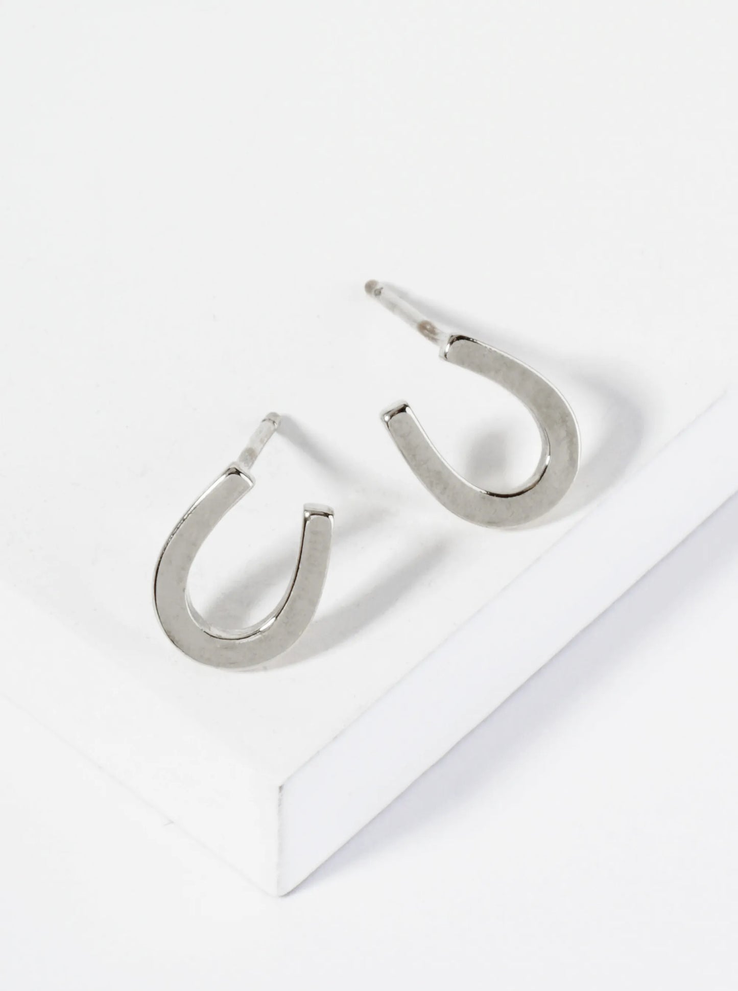 18K Gold Dipped Brass Horseshoe Stud Earrings
