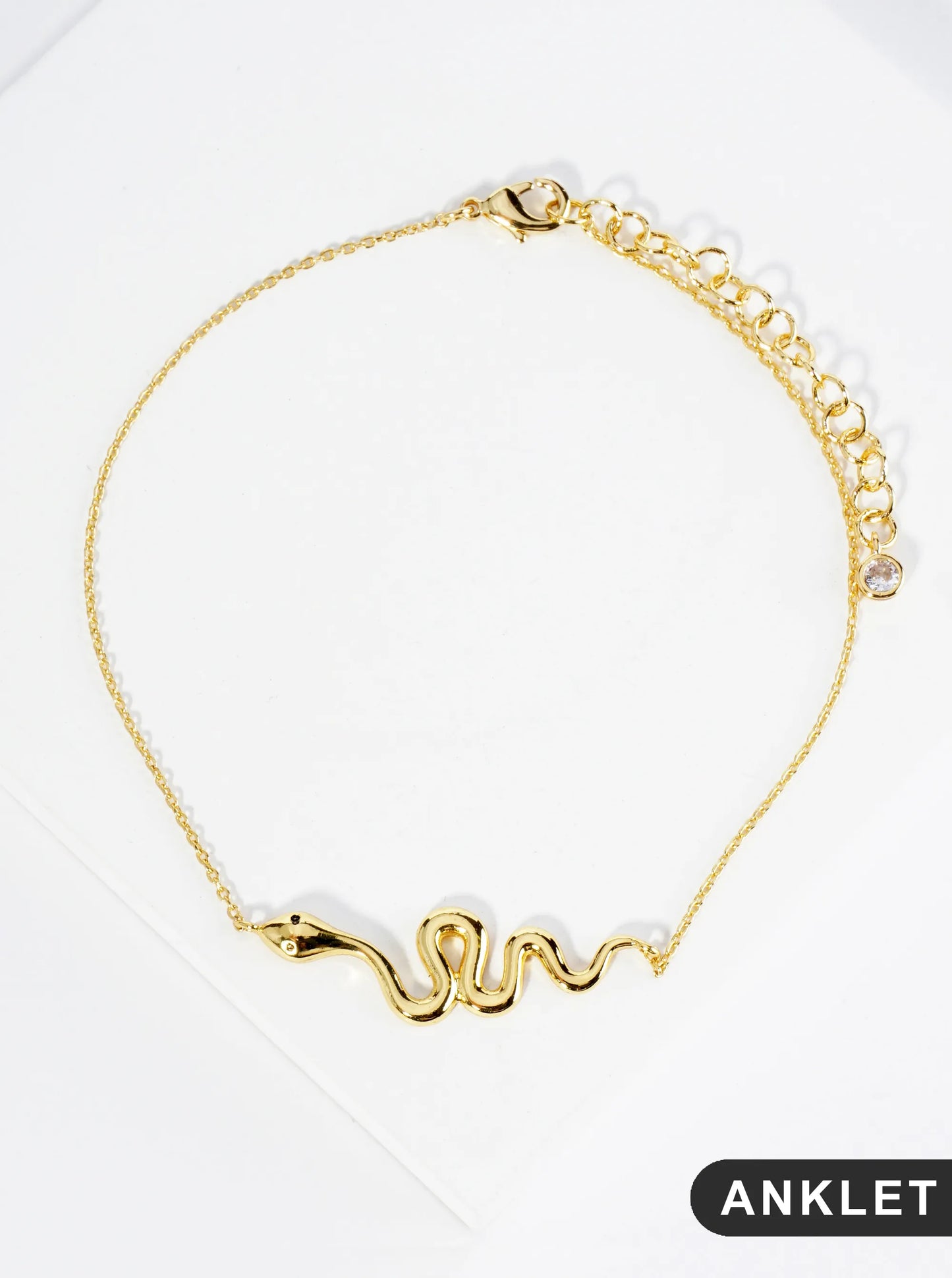 18K Gold Dipped Brass Snake Chain Anklet
