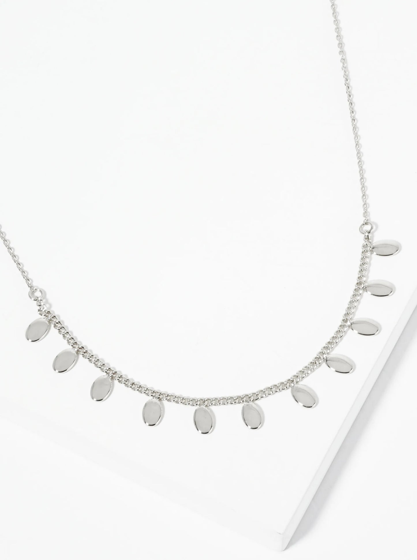 18K Gold Dipped Polished Oval Charm Necklace