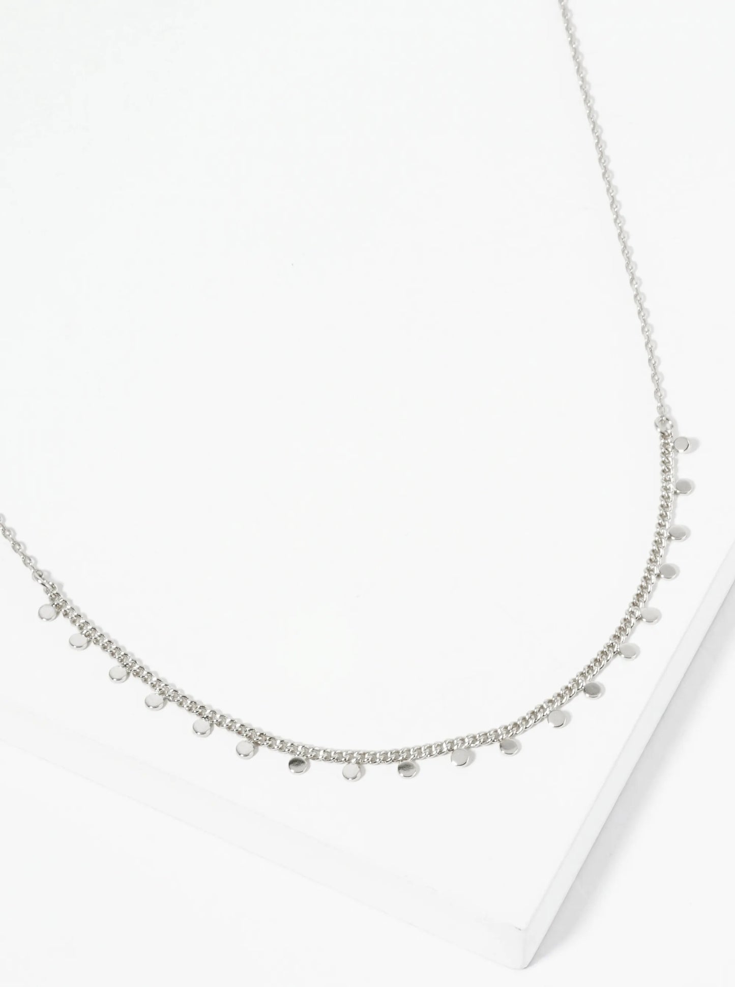 18K Gold Dipped Polished Tiny Round Disc Charm Necklace