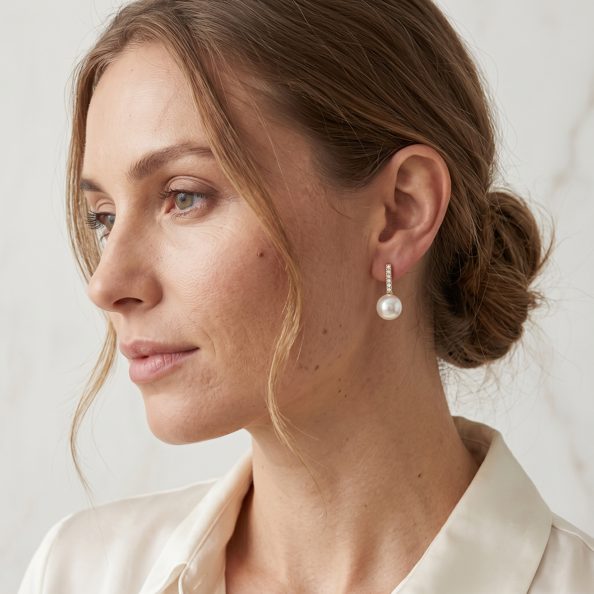 Elegant Bridesmaid Pearl Drop Earrings on Message Card