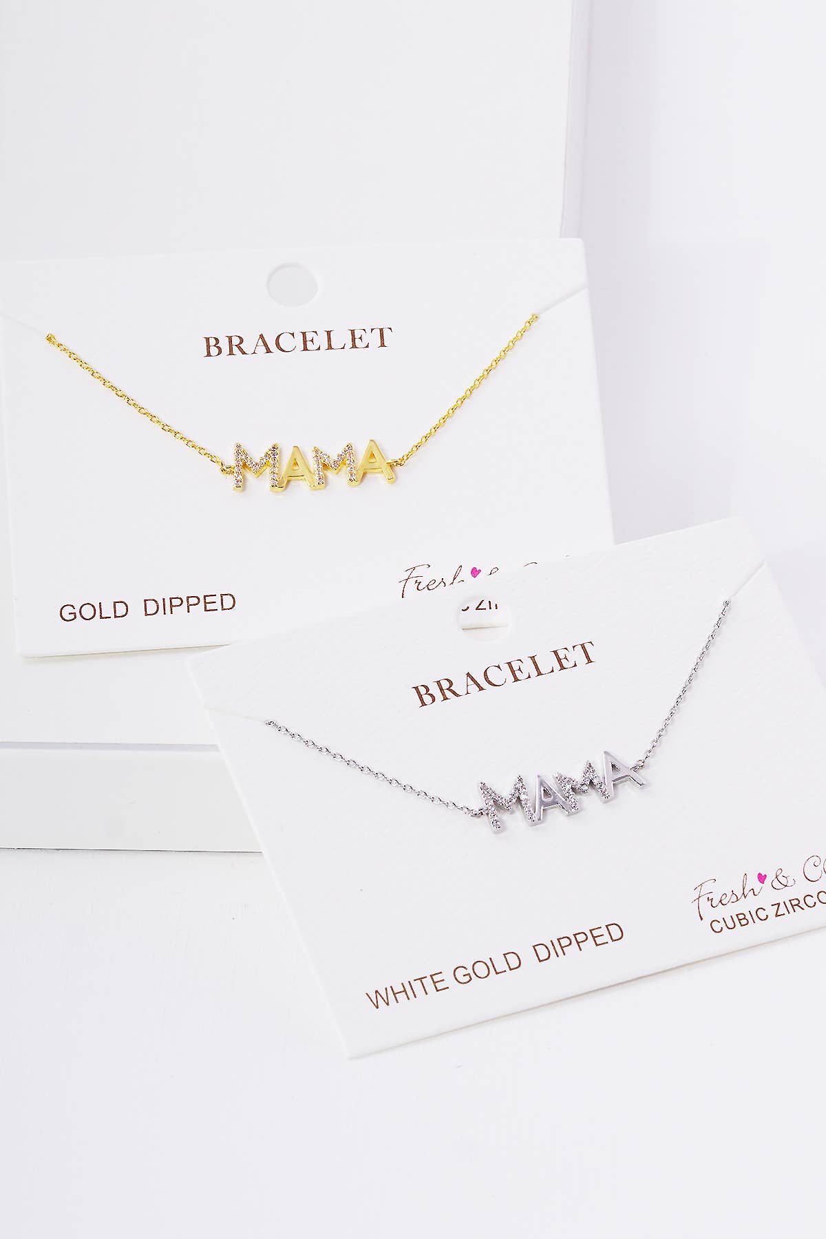 Minimalist Pavé "MAMA" Lettering Bracelet