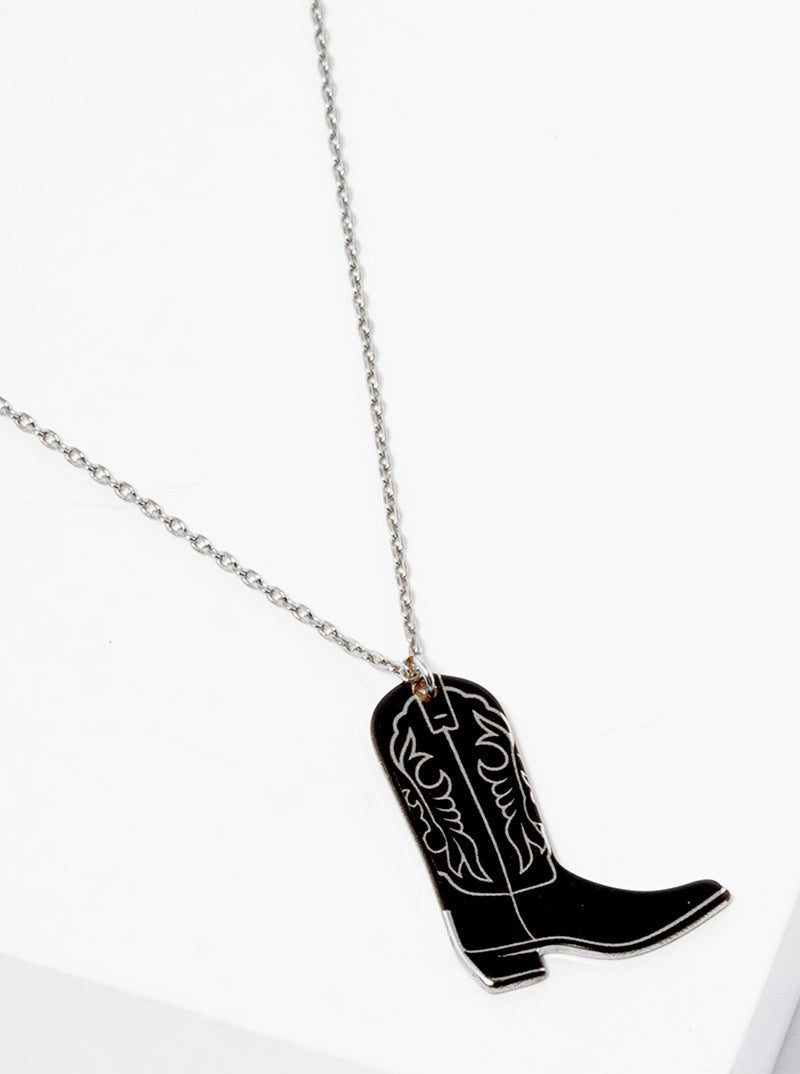 18k Gold Dipped Cowgirl Boot Pendant Pendant Necklace