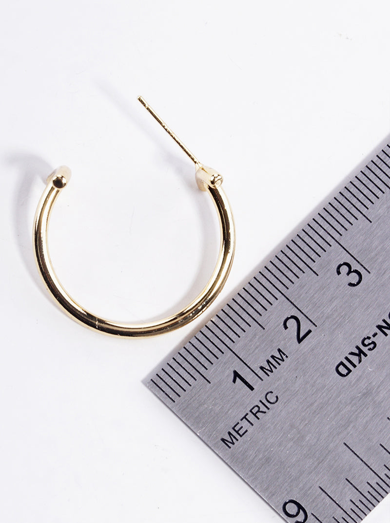 18k Gold Dipped Designer Inspired Open Hoop Earrings