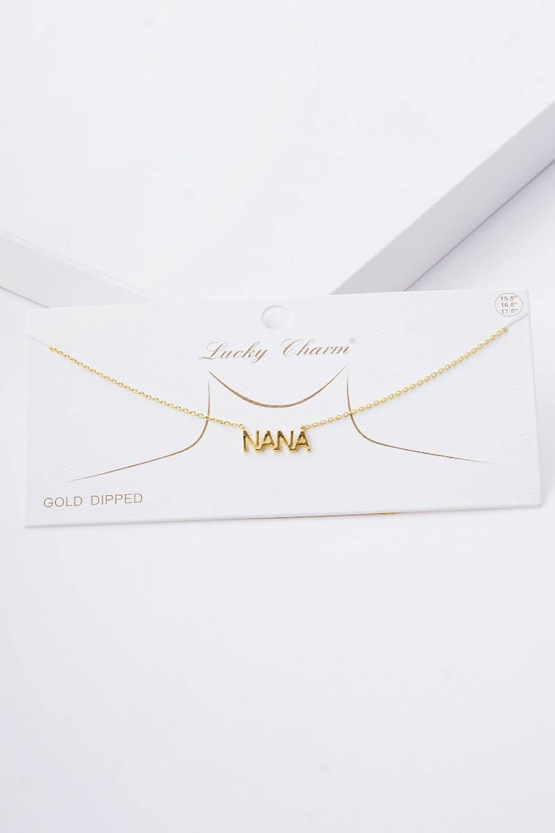 Gold Plated Bold Letter NANA Necklace