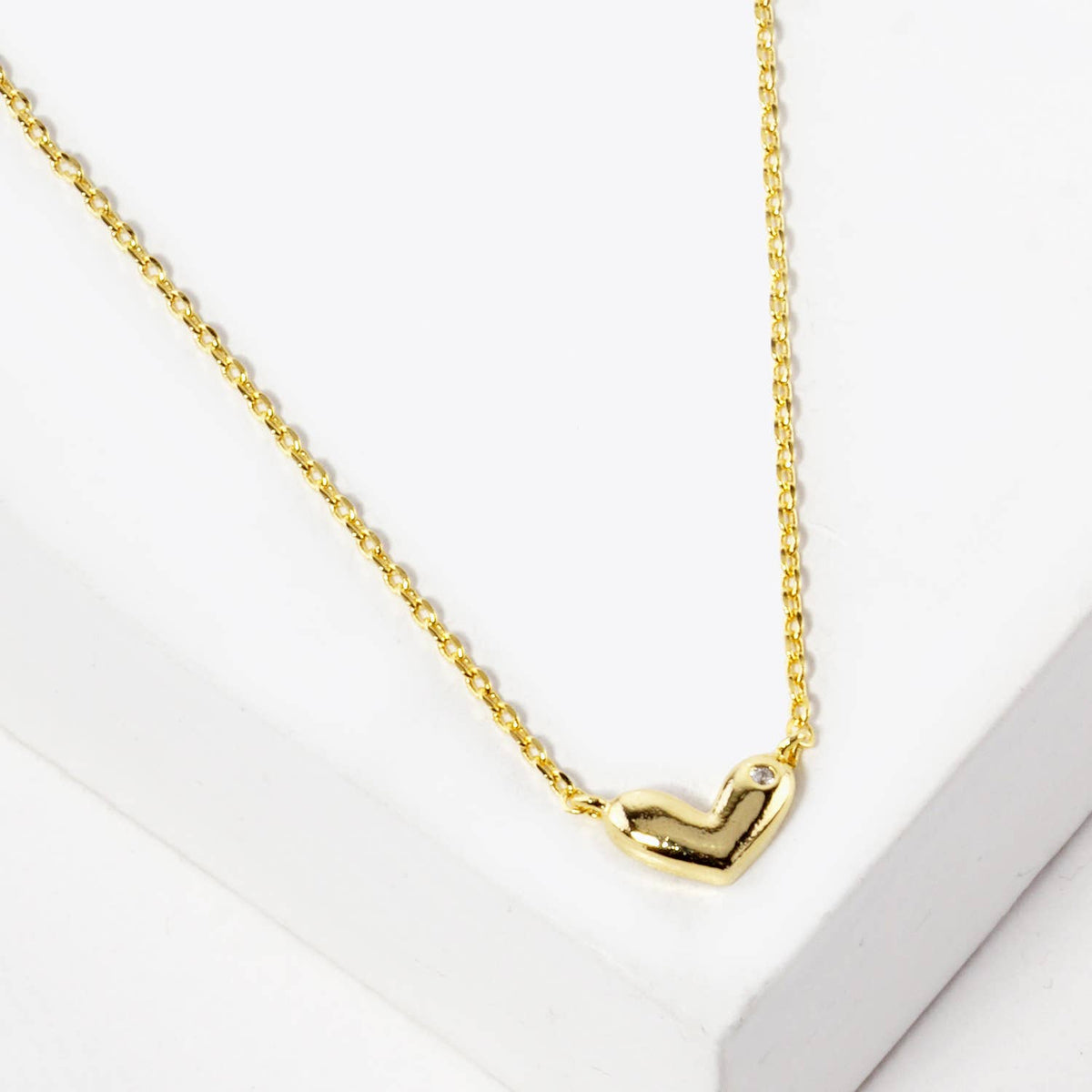 Minimalist Puffed Heart Pendant Necklace
