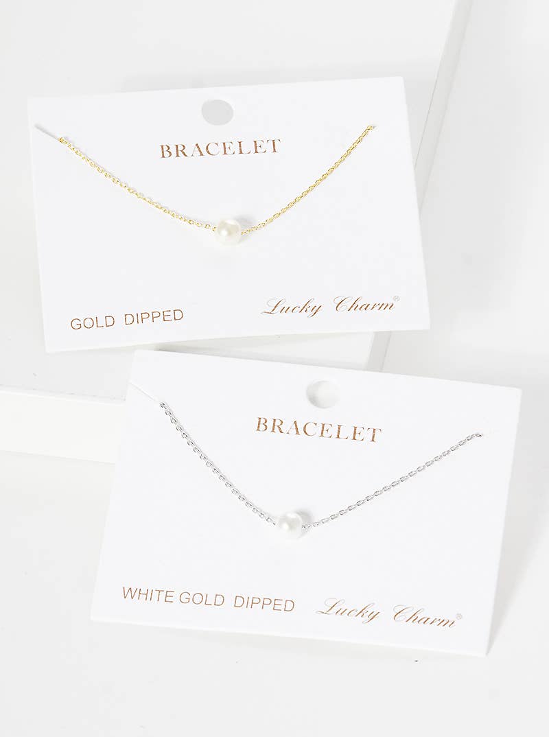 Minimalist Pearl Chain Bracelet