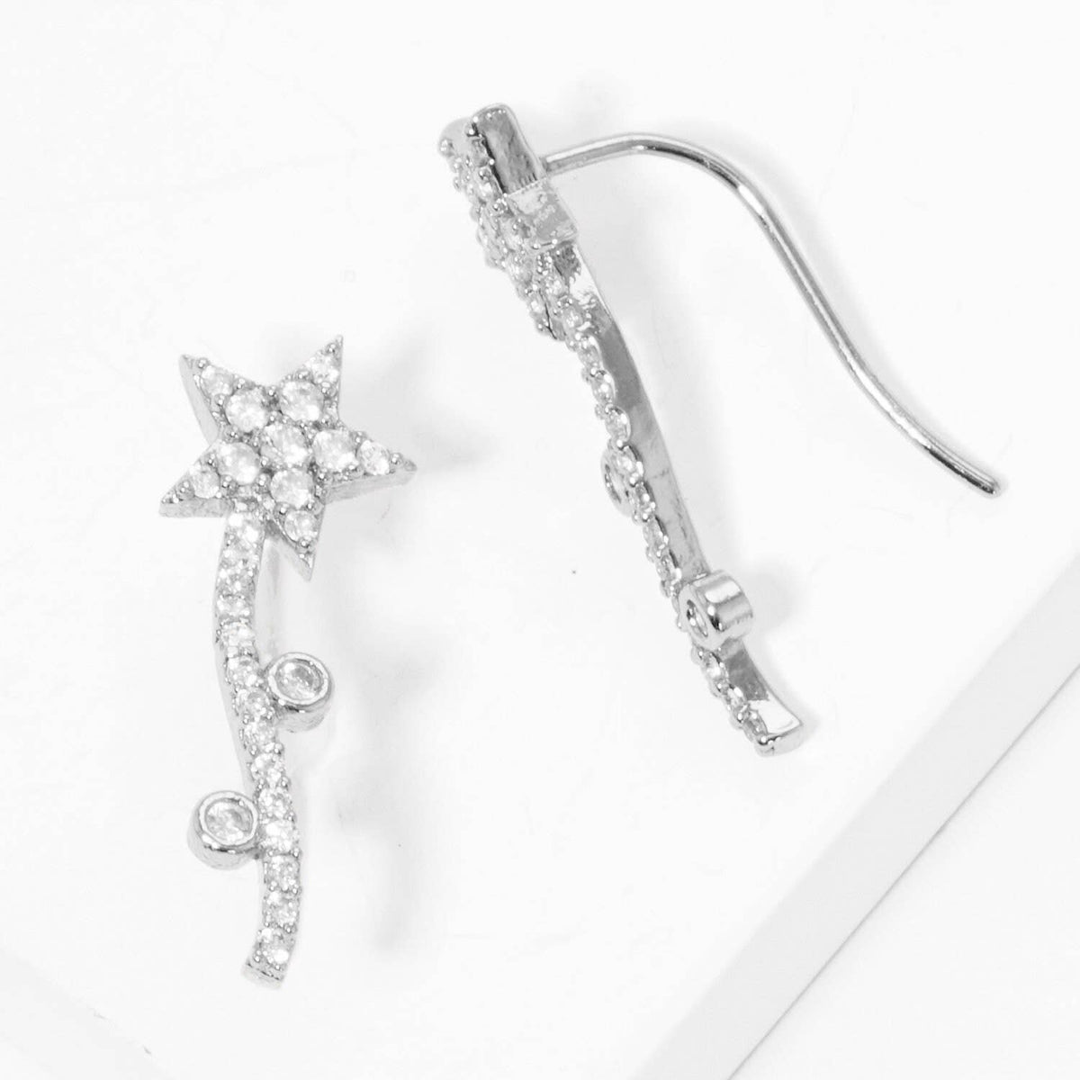 Gold Shooting Star Ear Climber Earrings