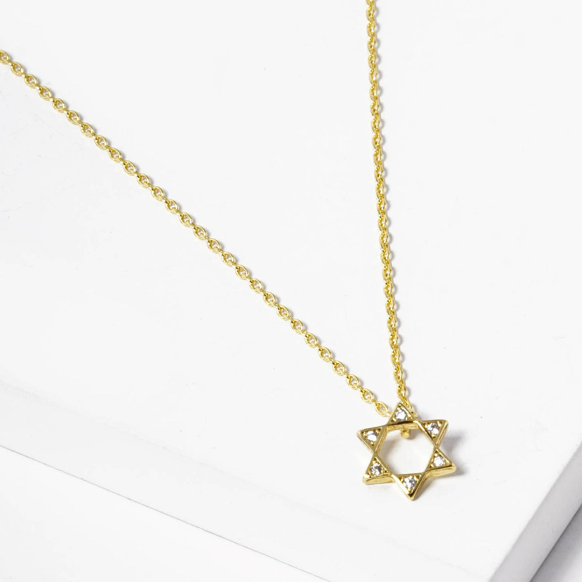 Dainty CZ Star of David Pendant Necklace