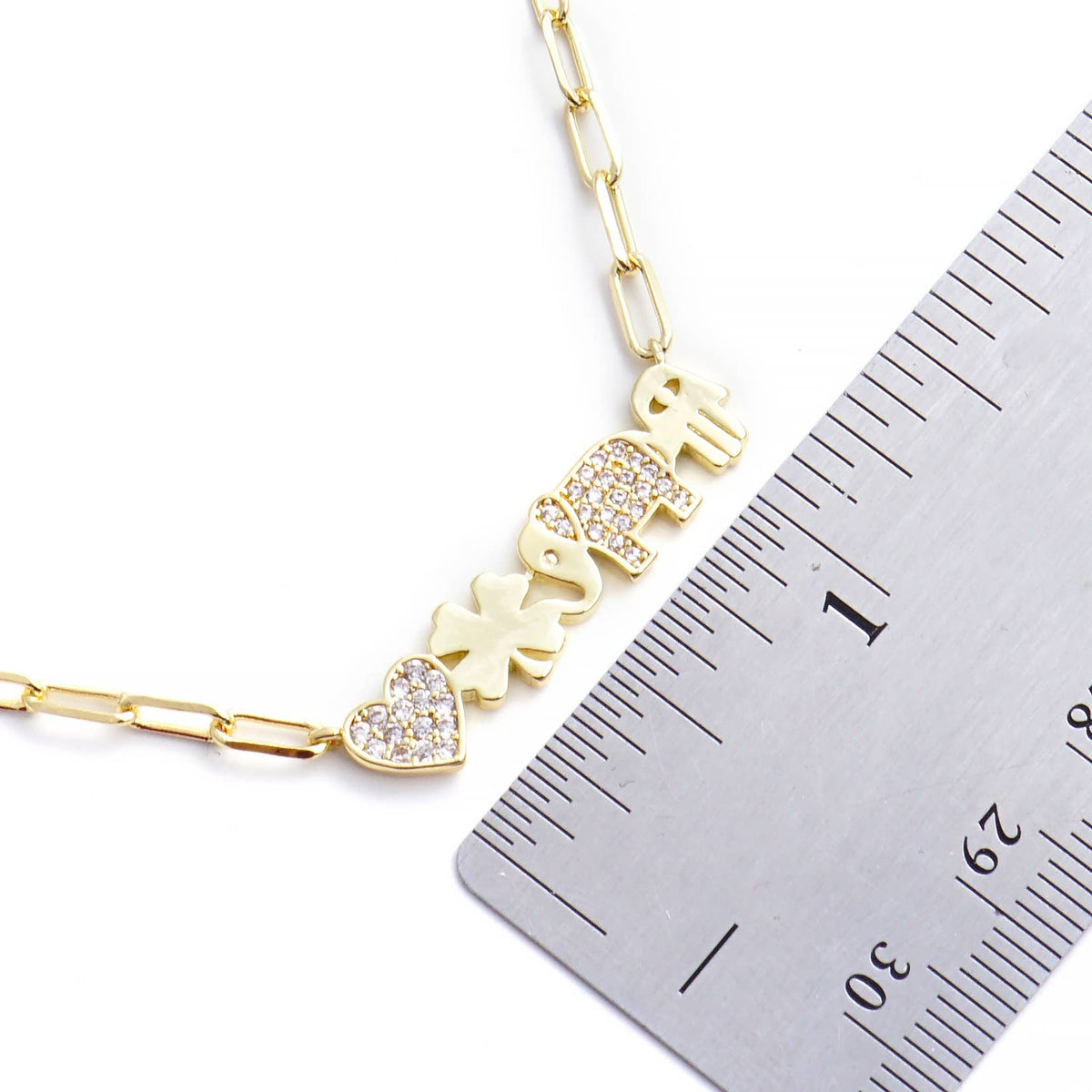 Gold Plated Icon Bar Necklace