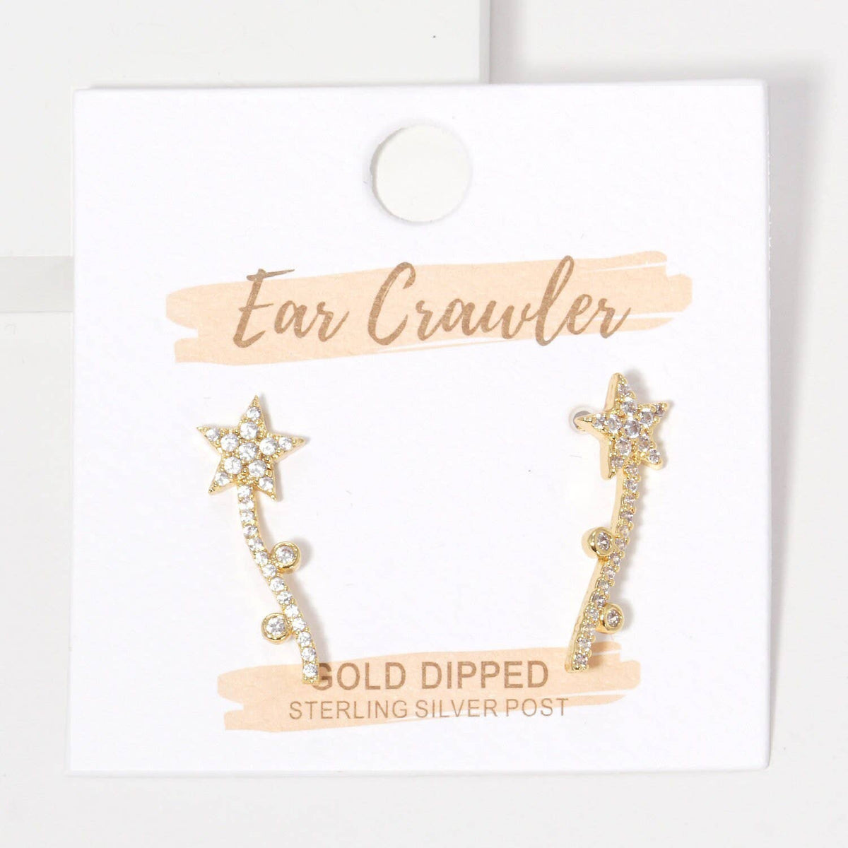 Gold Shooting Star Ear Climber Earrings