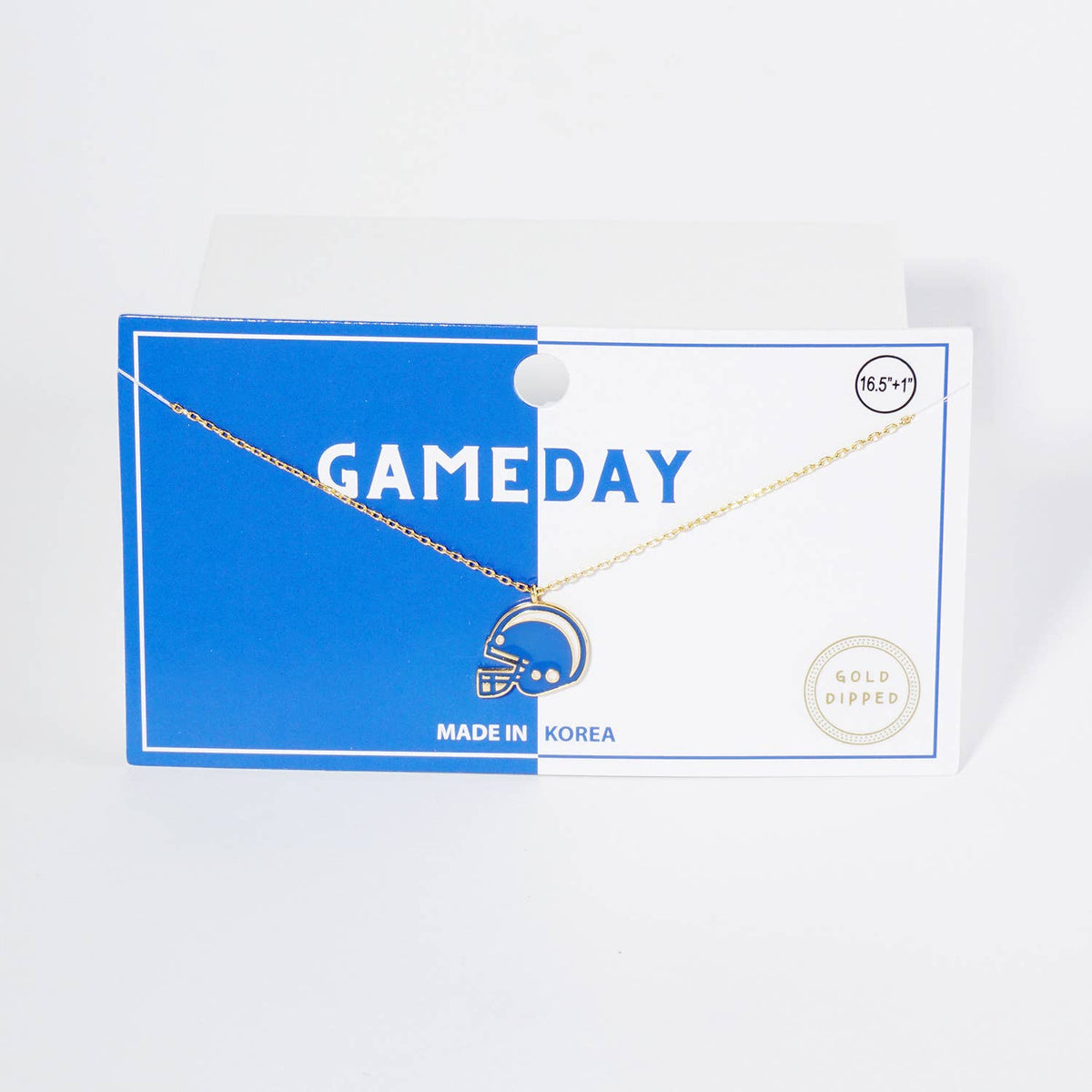 18K GOLD ENAMEL FOOTBALL HELMET PENDANT GAME DAY NECKLACE