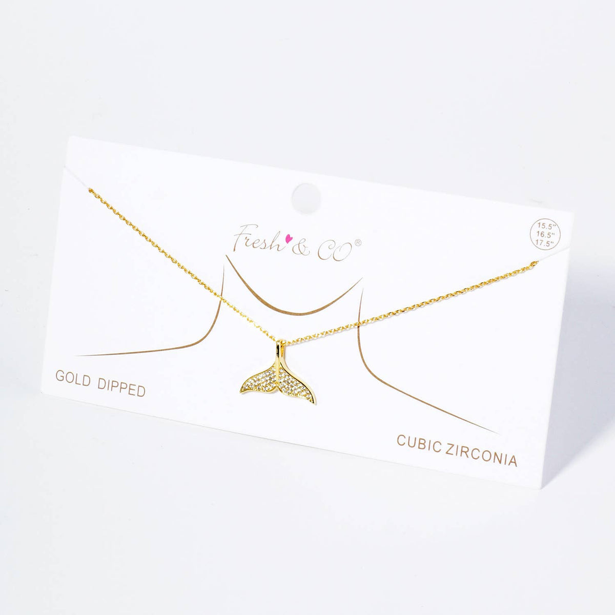 Pave-Set Cubic-Zirconia Whale Tail Pendant Necklace