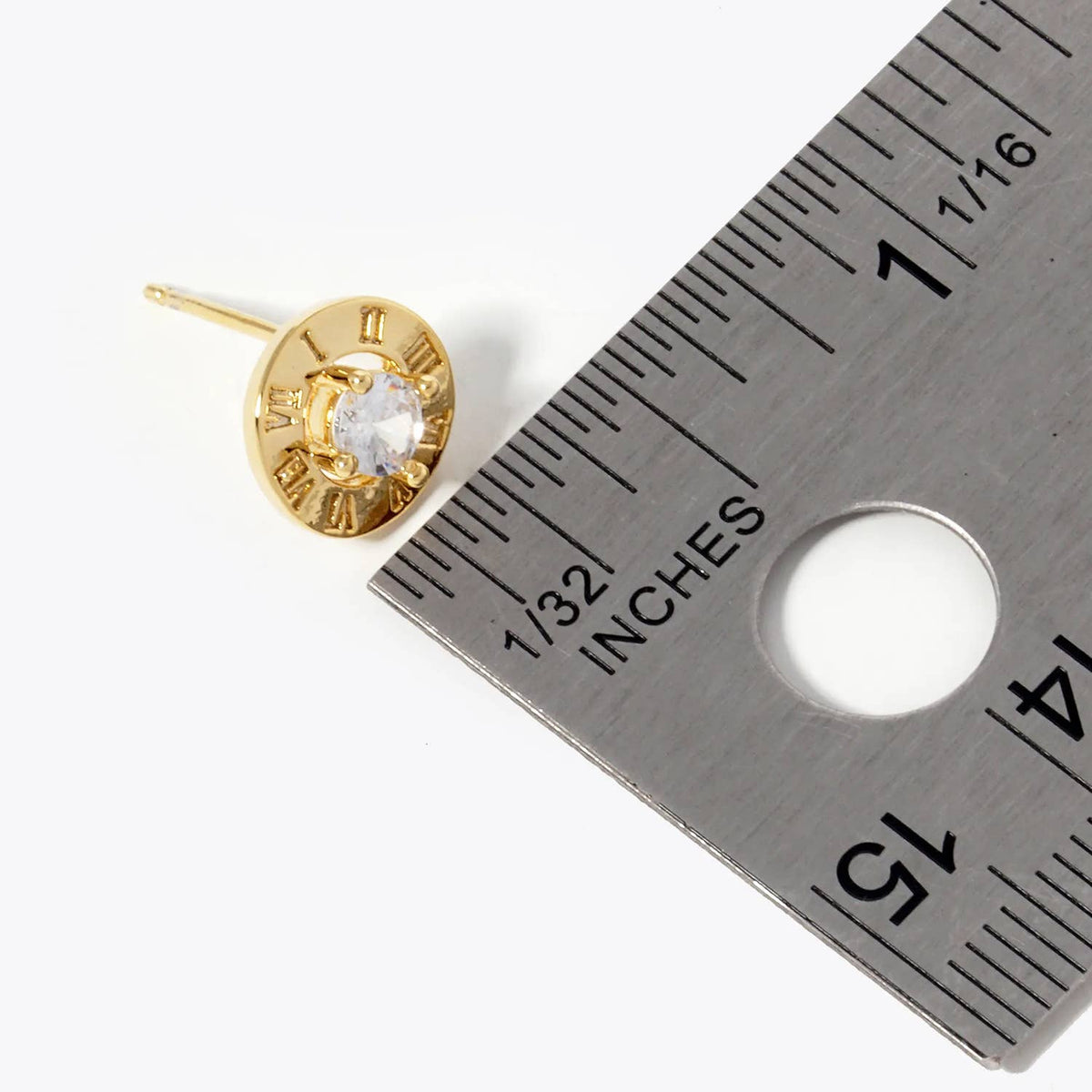Gold Dipped Vintage Roman Numeral Stud Earring