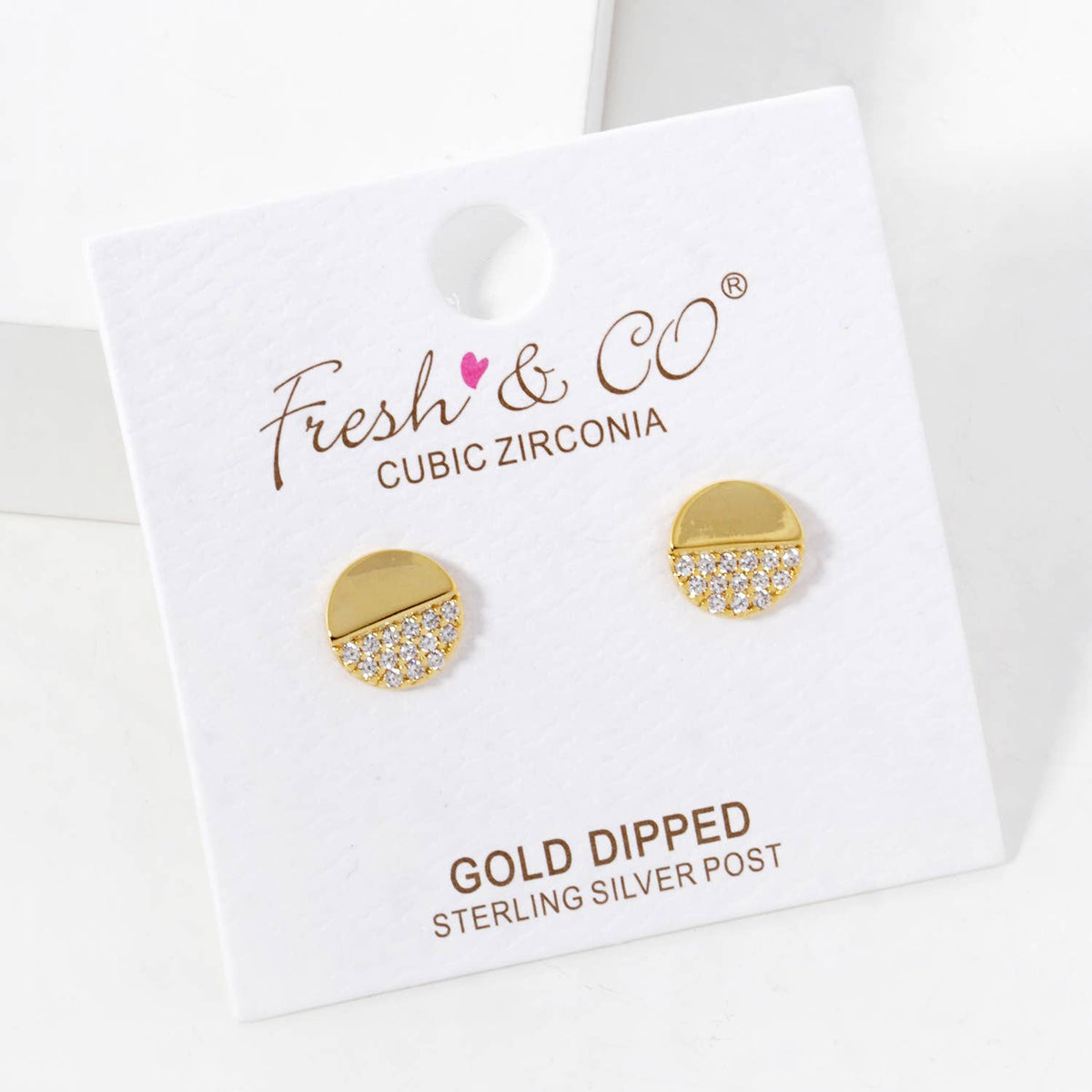 Gold Dipped Round Pendant Earrings