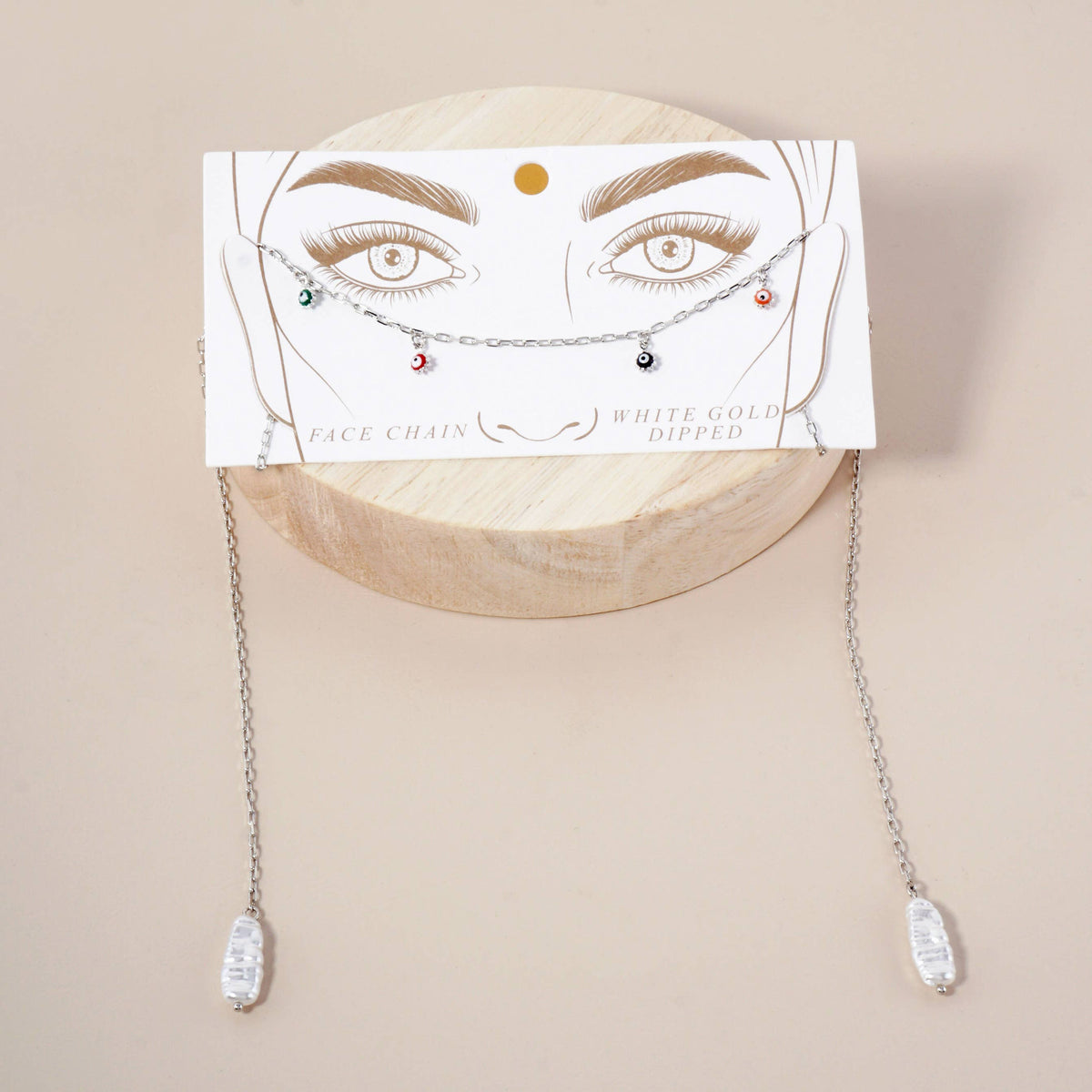 Spiritual-Theme Satellite-Style Evil-Eye Face-Chain
