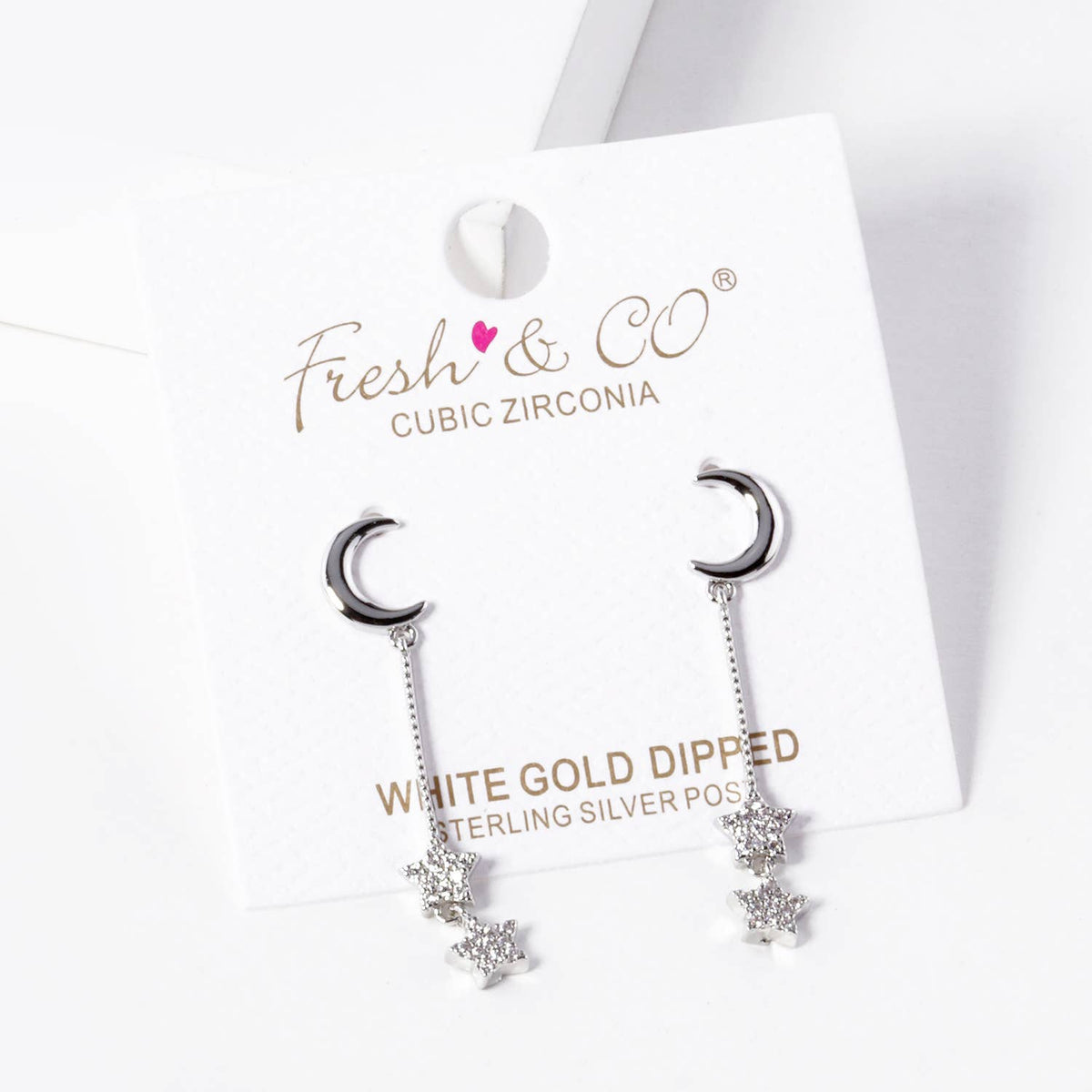 Celestial Moon & Dainty Star Drop Earrings