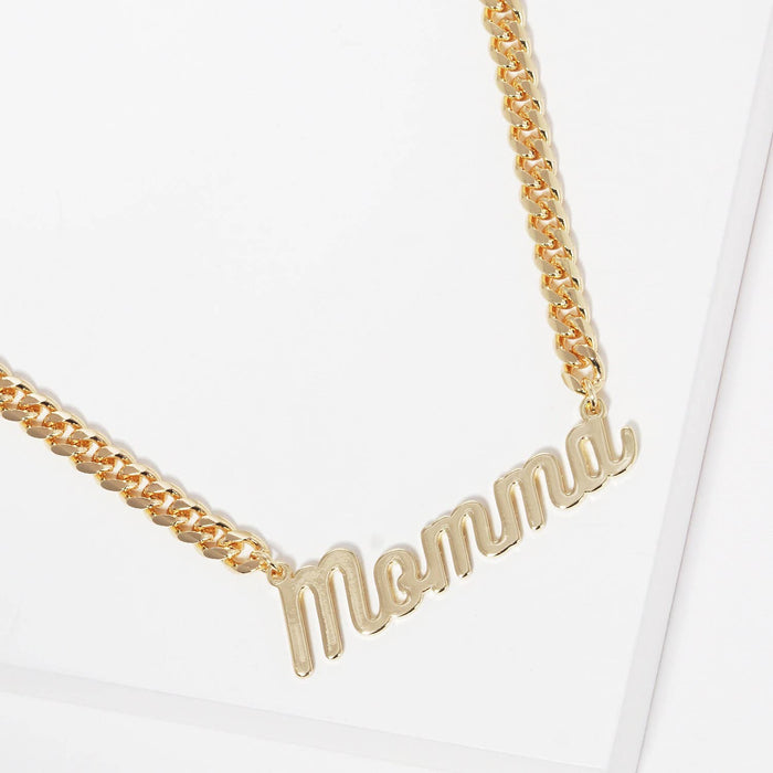 Gold Plated Cuban Link MOMMA Necklace
