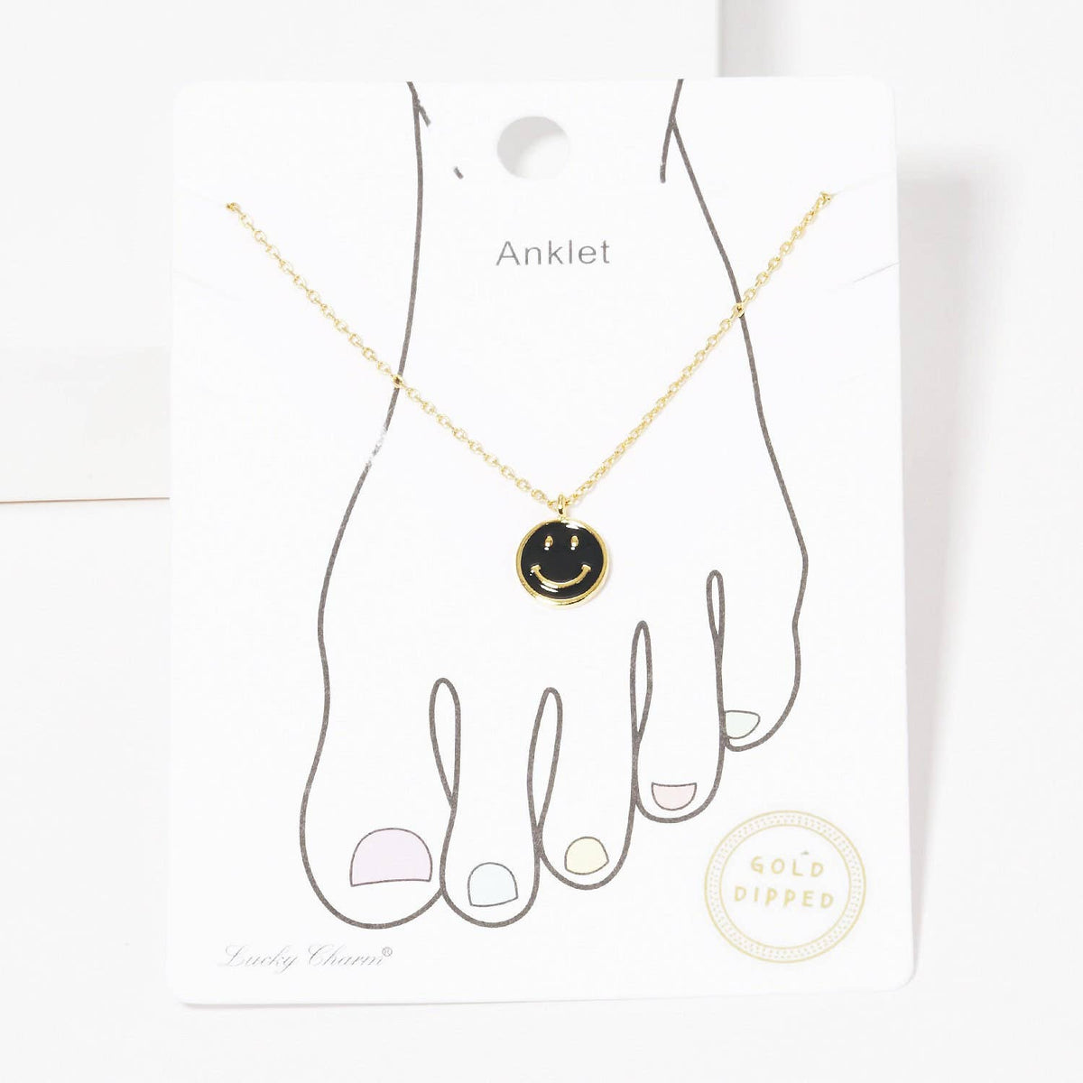 Gold Plated Smiley Face Chain Anklet
