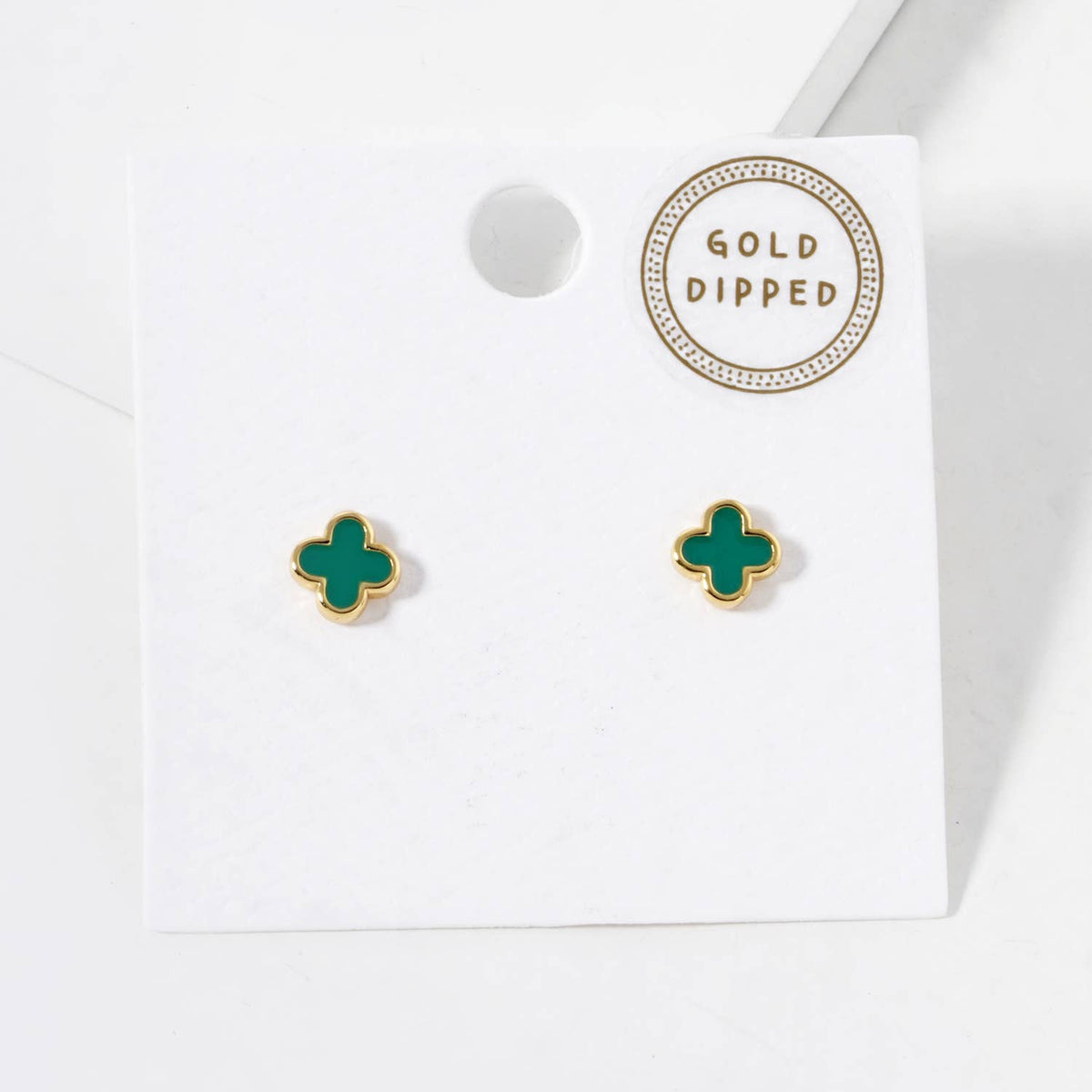 Dainty Clover Stud Earrings | Minimalist Lucky Four-Leaf