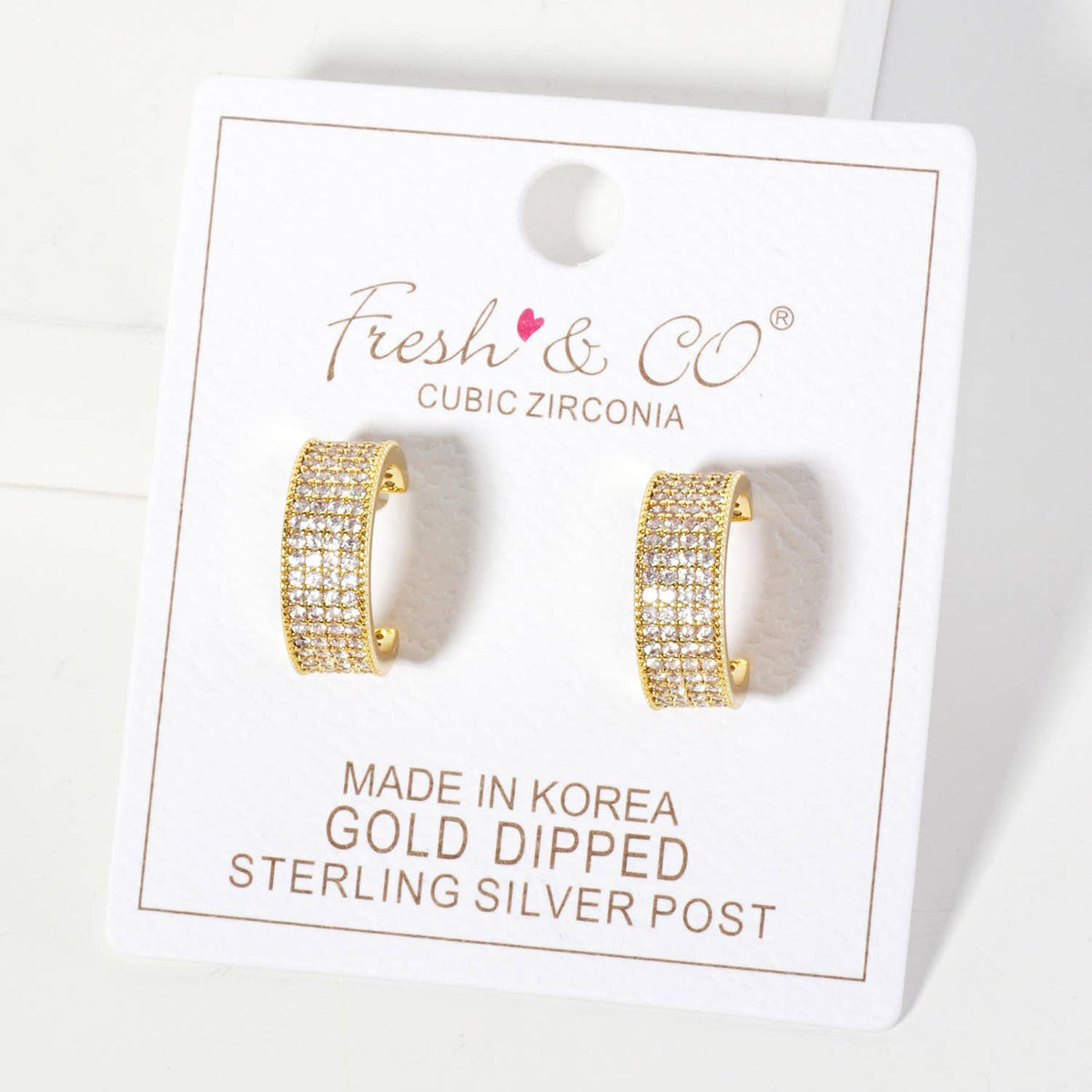 Micro-Pave-Set Open Hoop Earrings
