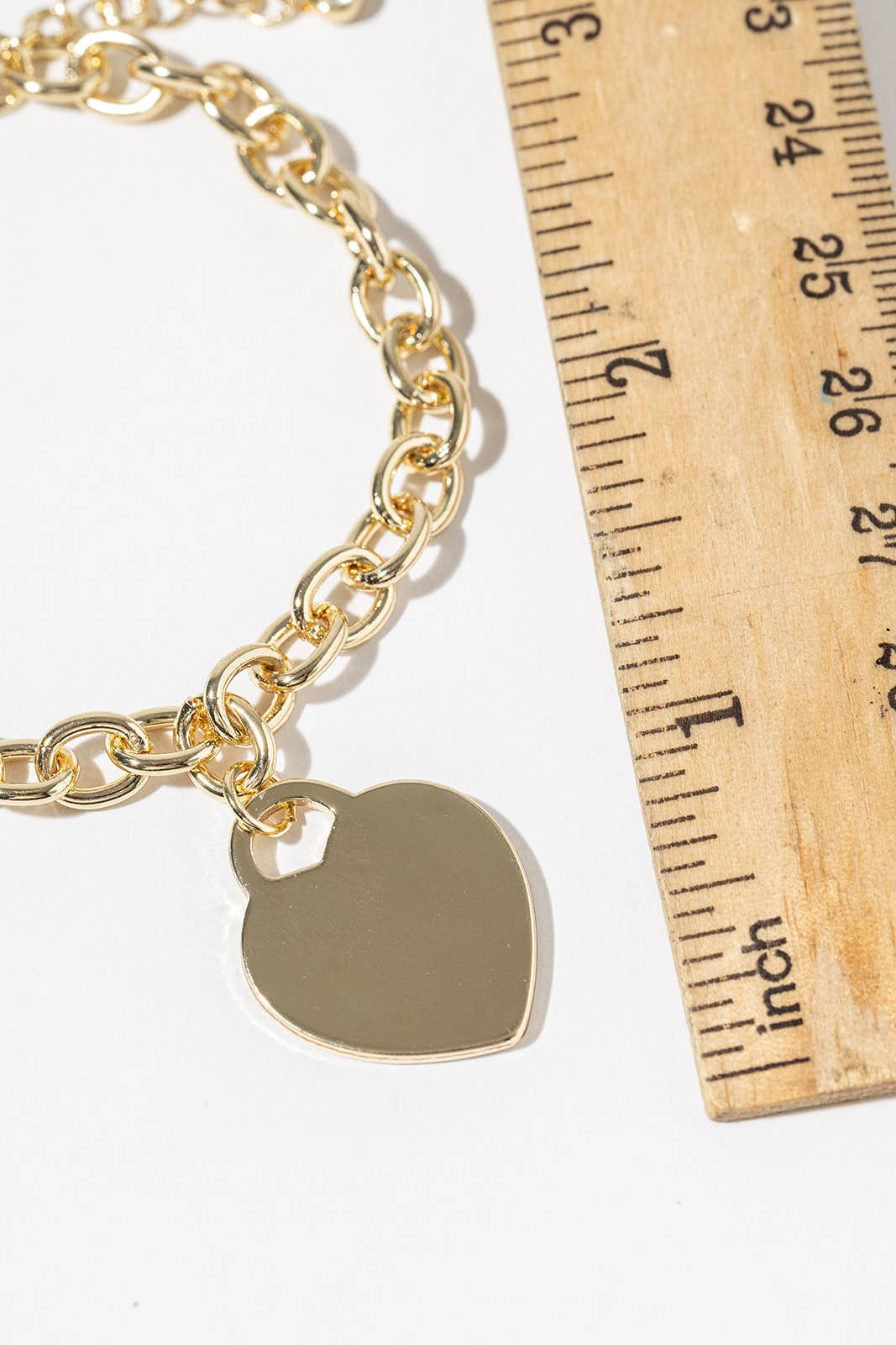 Mixed Metal Two-Row Heart Charm Bracelet with Magnetic Clasp