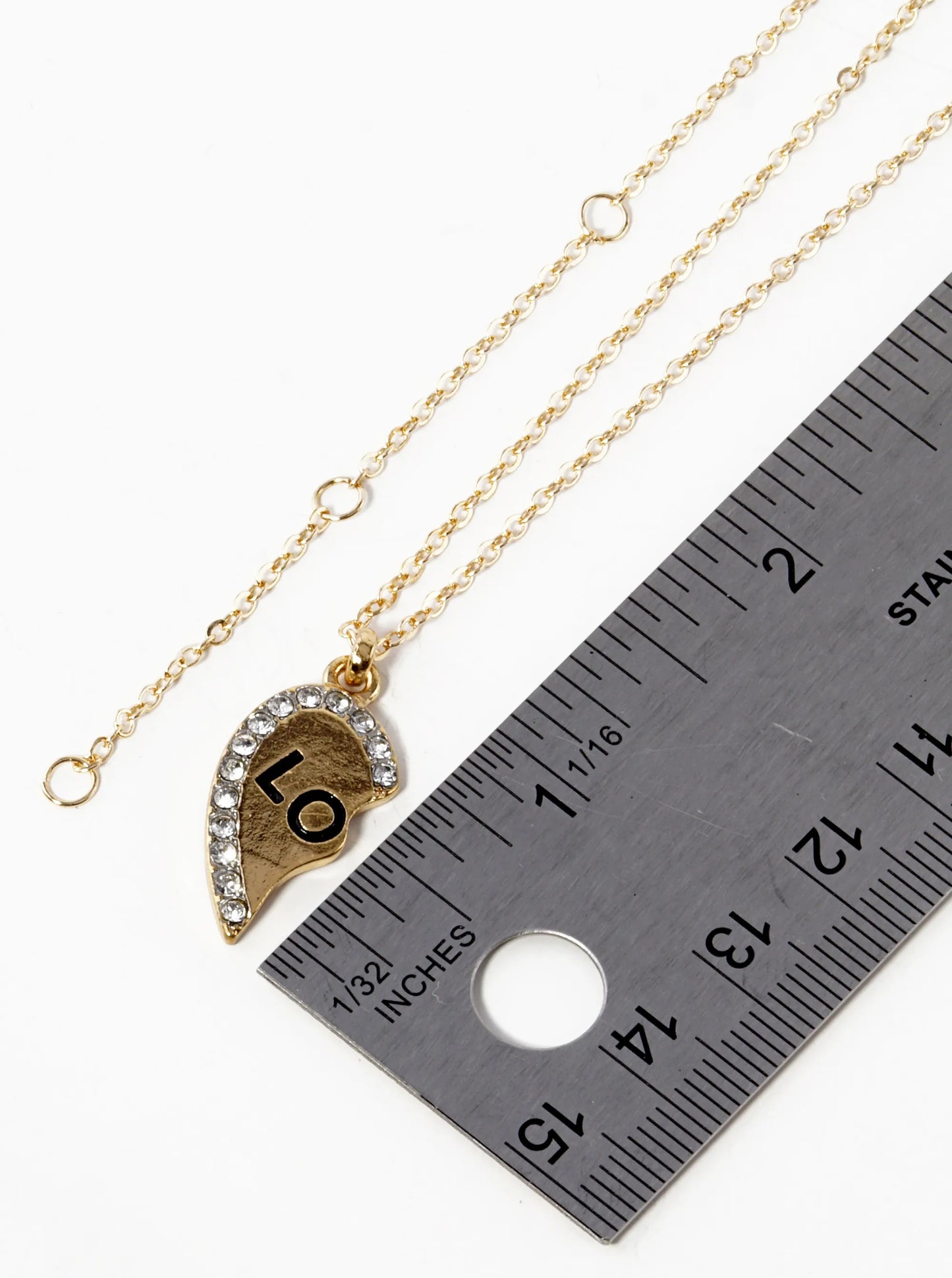 2 Pieces Set Love Engraved 20mm Two Half Heart Pendant Necklaces