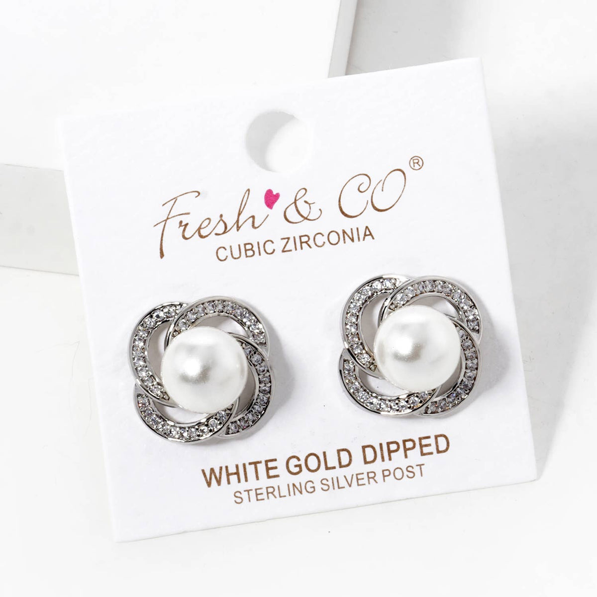 Gold Plated Freshwater Pearl Knot Earrings