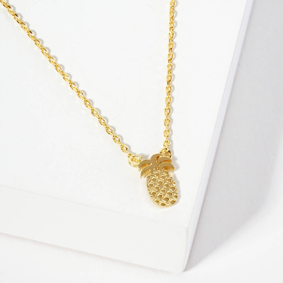 Minimalist Dainty Pineapple Charm Necklace