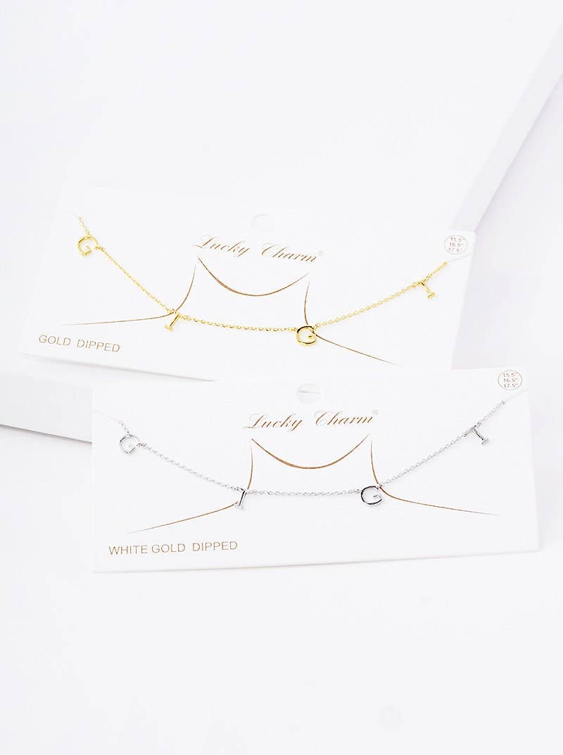 Gold Gigi Spaced Letter Necklace