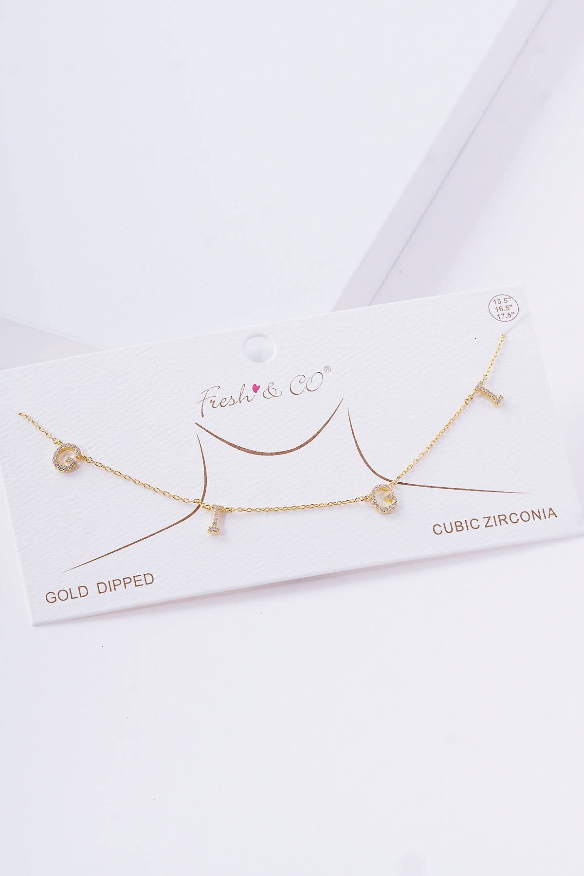 Gold Cubic Spaced Gigi Necklace