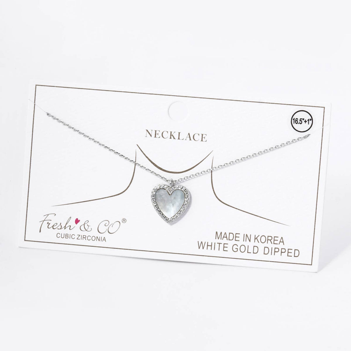 18K Gold Dipped 13mm Pave Set Cubic Zirconia Heart Necklace