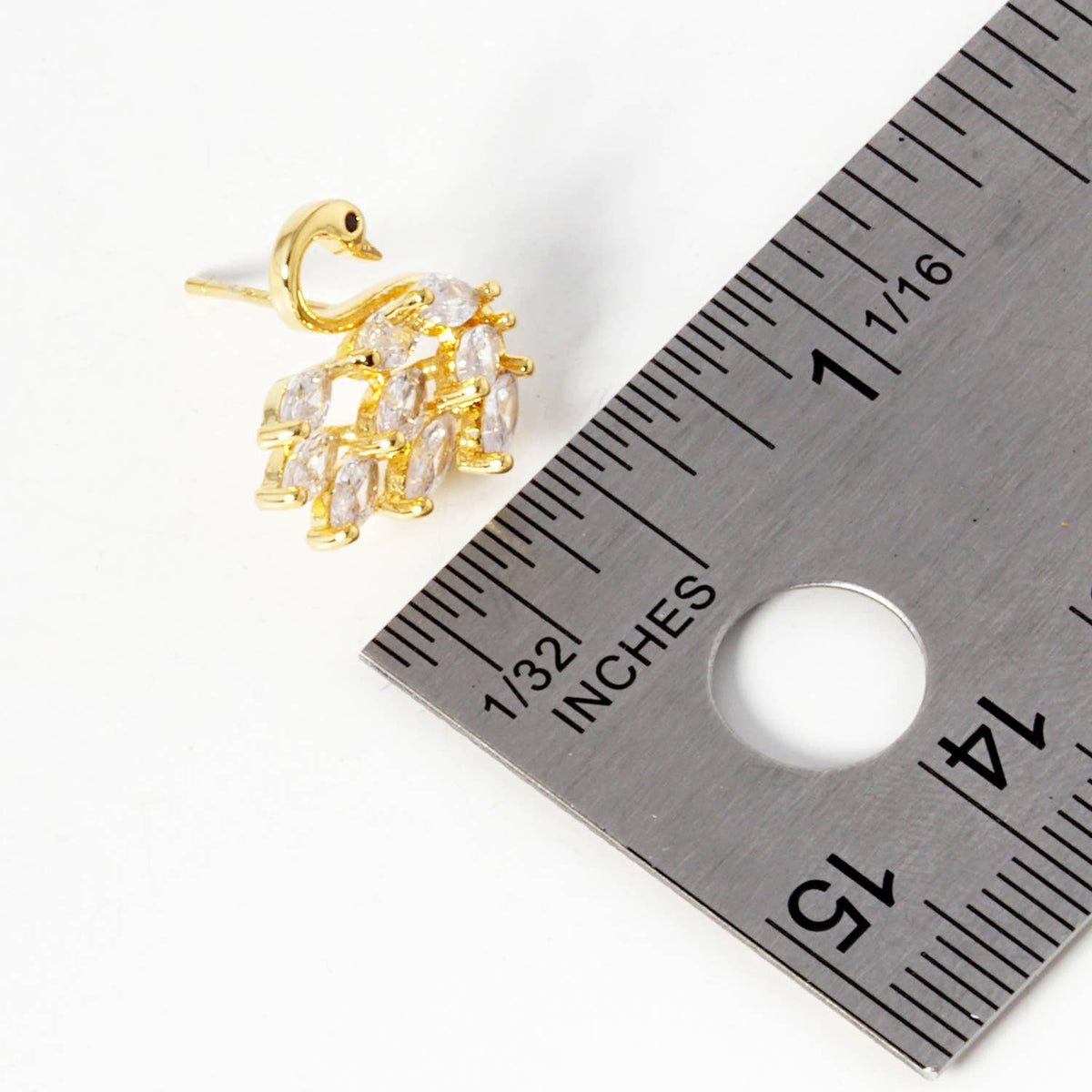 Dainty Cubic Zirconia Swan Stud Earrings