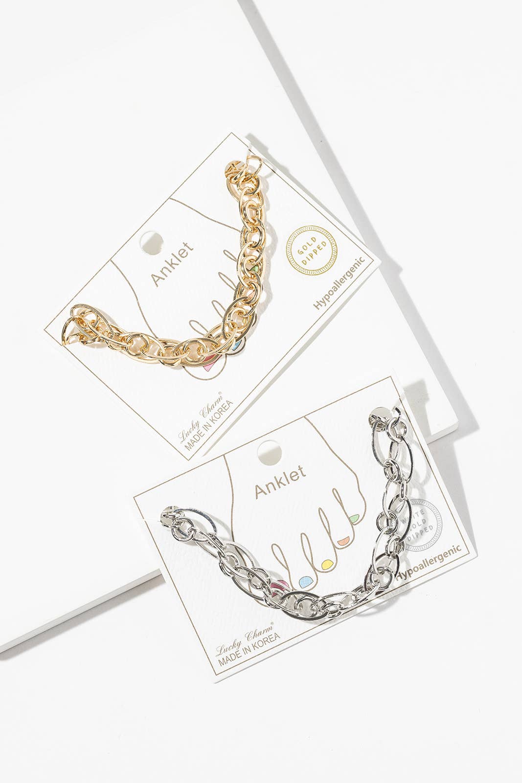 Chunky Layered Oval Link Anklet