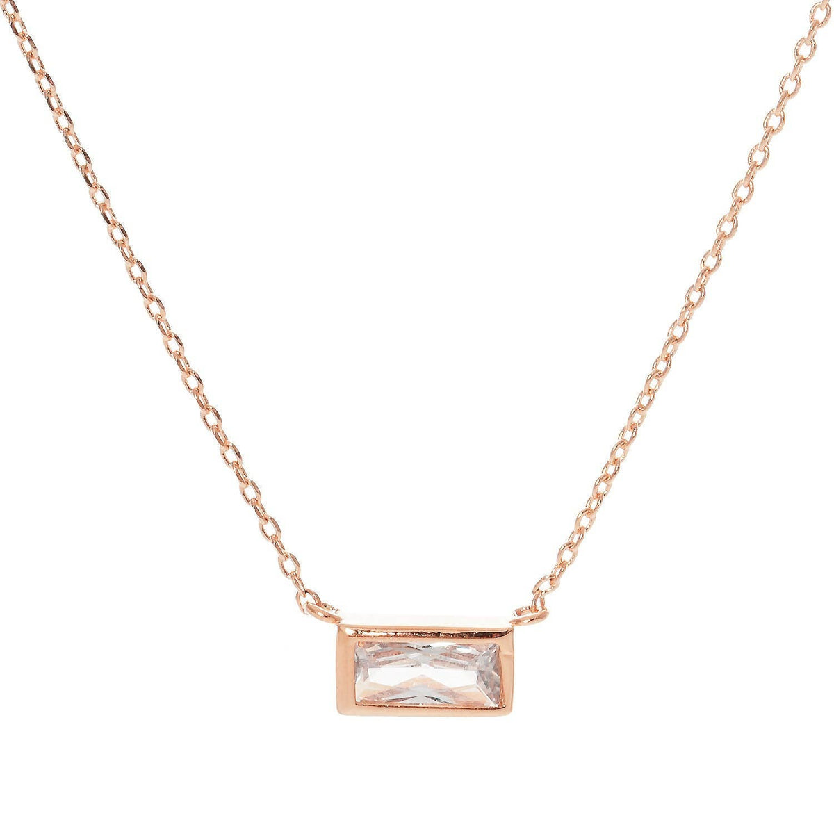 Gold Plated Baguette Necklace