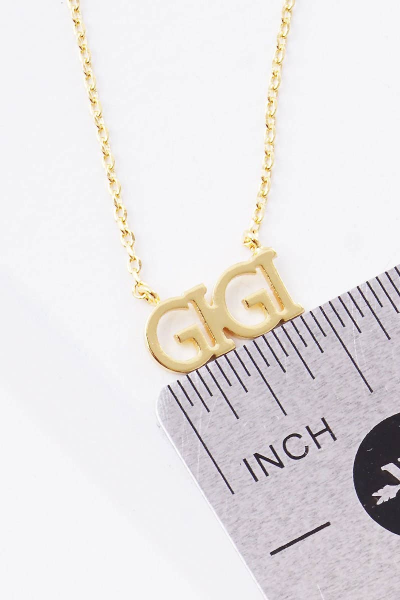 Gold Gigi Text Necklace
