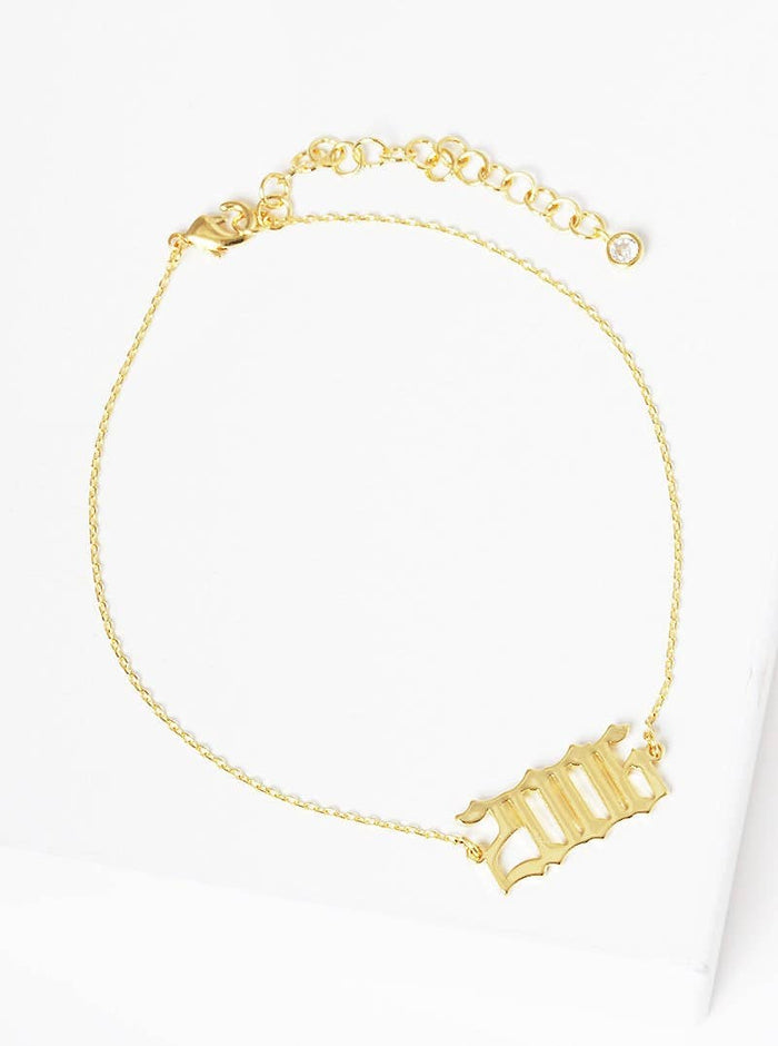 Gold Plated Birth Year Anklet