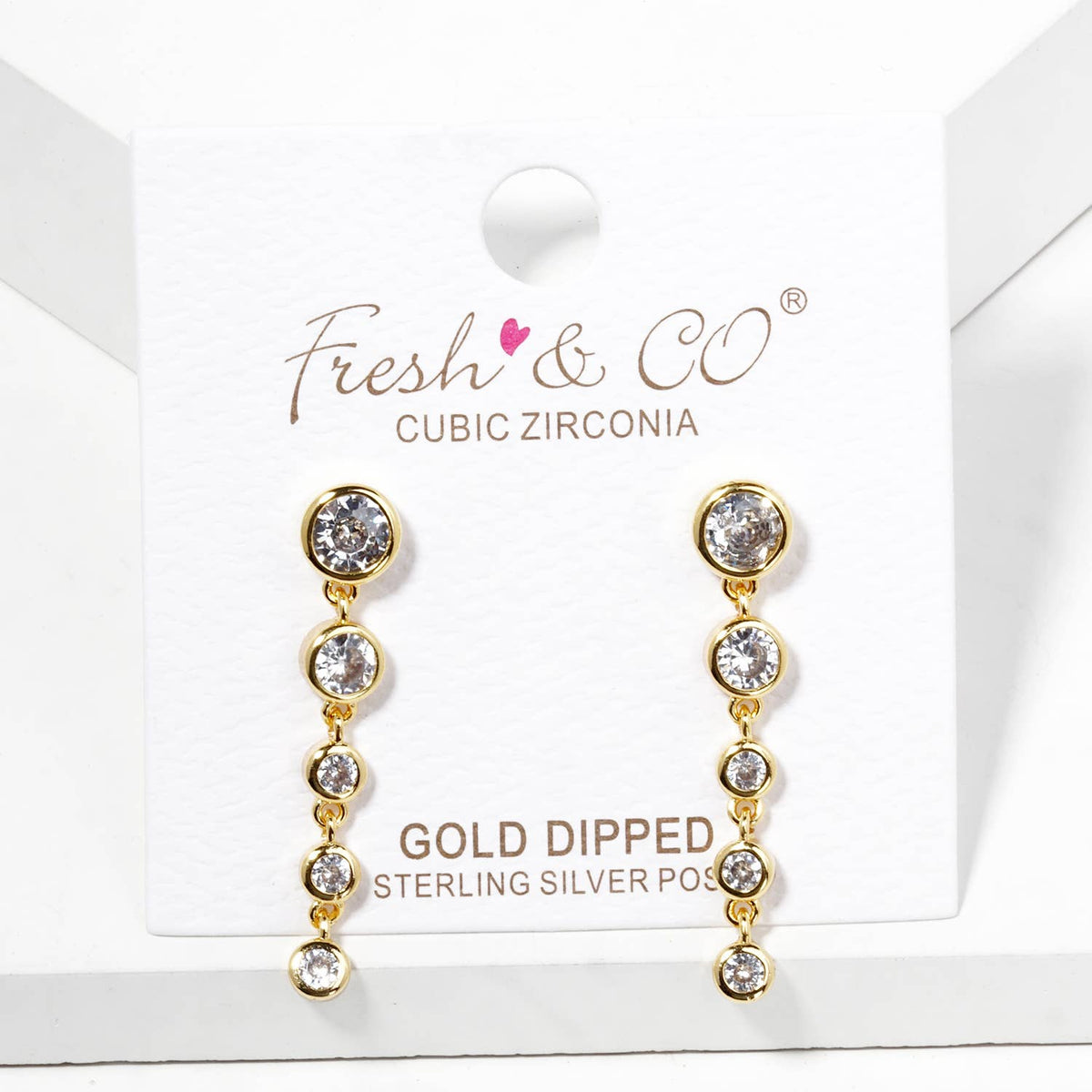 Dazzling Bezel-Set Cubic Zirconia Drop Earrings