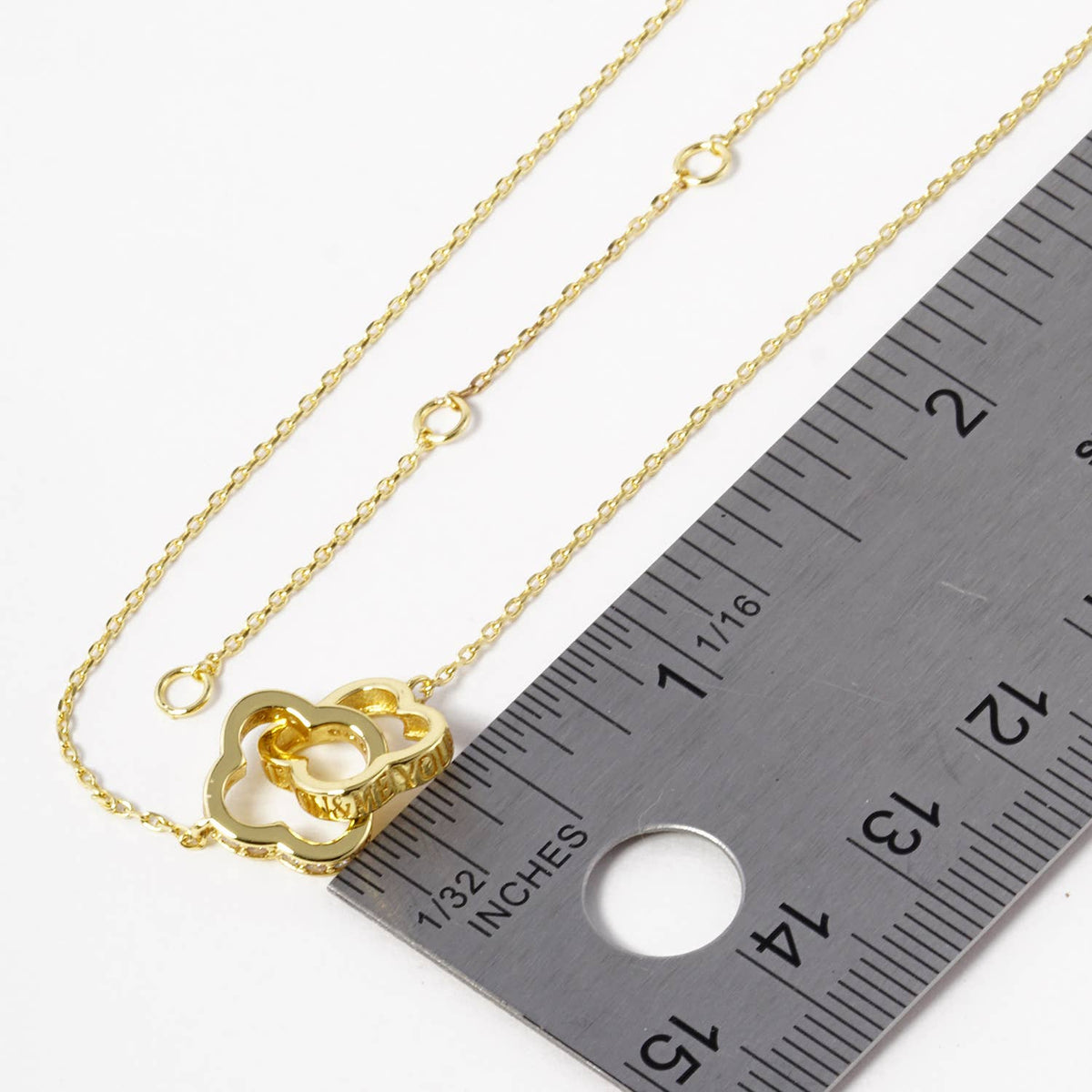 Interlocking Four-Leaf Clover "Me & You" Pendant Necklace