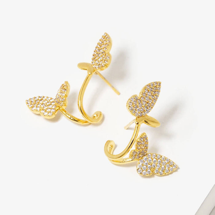 Dainty Butterfly Cubic Zirconia Crawler & Ear Cuff Set