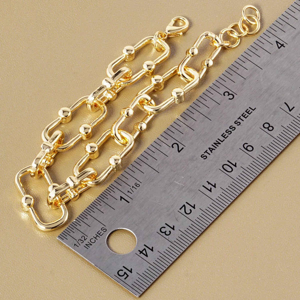 Modern U-Link Ball Station Chain Bracelet