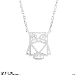 Minimalist Geometric Owl Charm Necklace